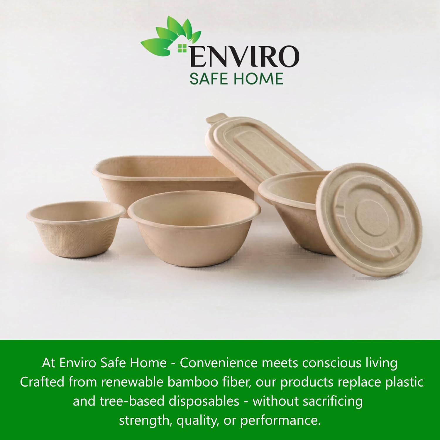 25 oz Bamboo Disposable Bowls with Lid - 40 Pack, Heavy Duty Bowls for Hot Soup, Salads & More - Fridge, Microwave & Oven Safe - Leak Proof, Oil Resistant To Go Food Containers