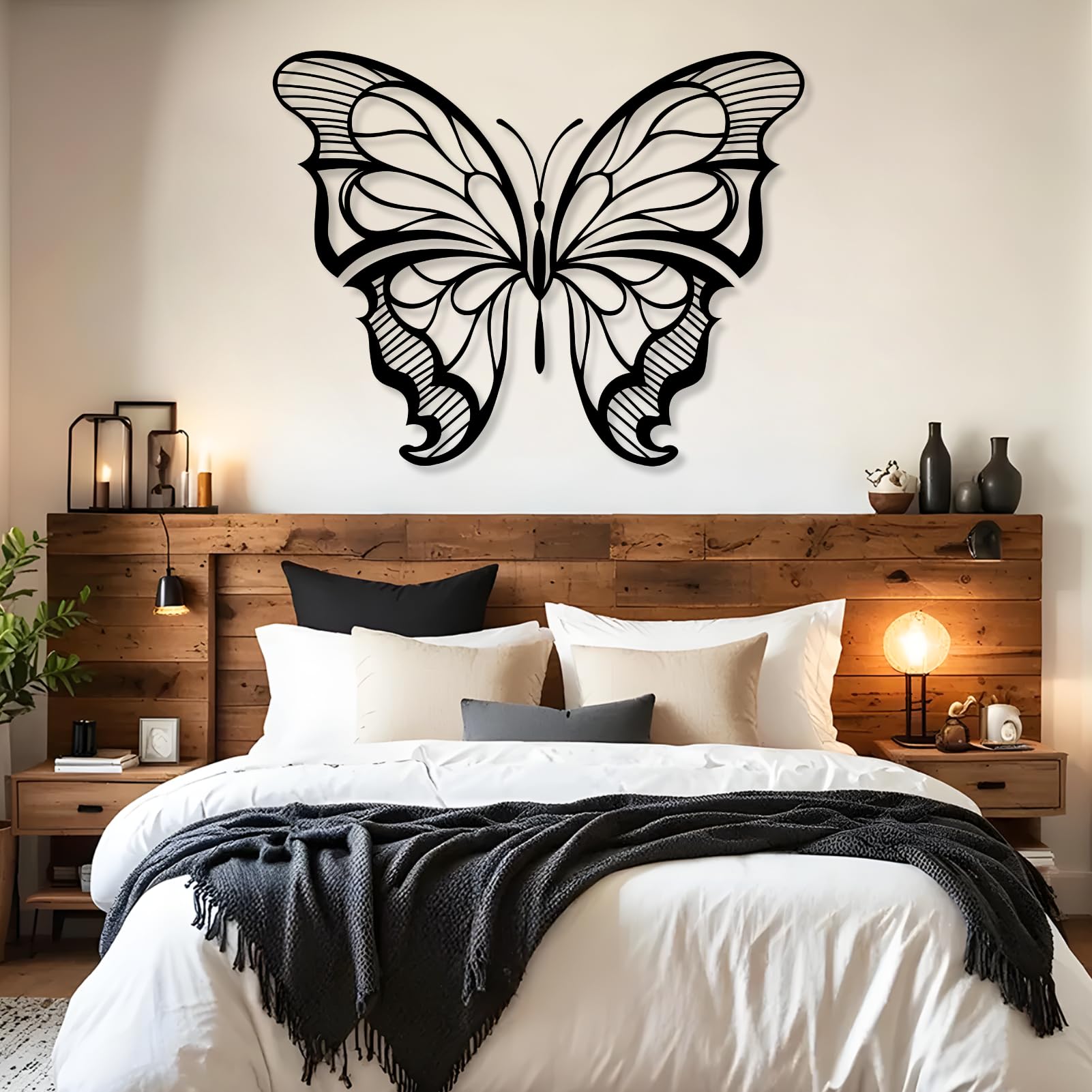 Décoration murale métal papillon 101x80cm pour rompre la monotonie des murs