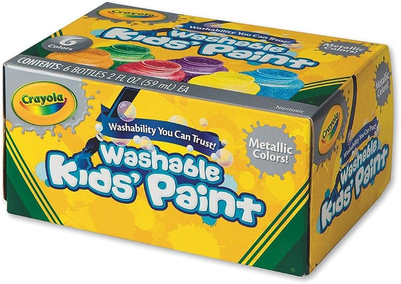 Crayola Washable Metallic Paint Set, 2-Ounce, 6 Count