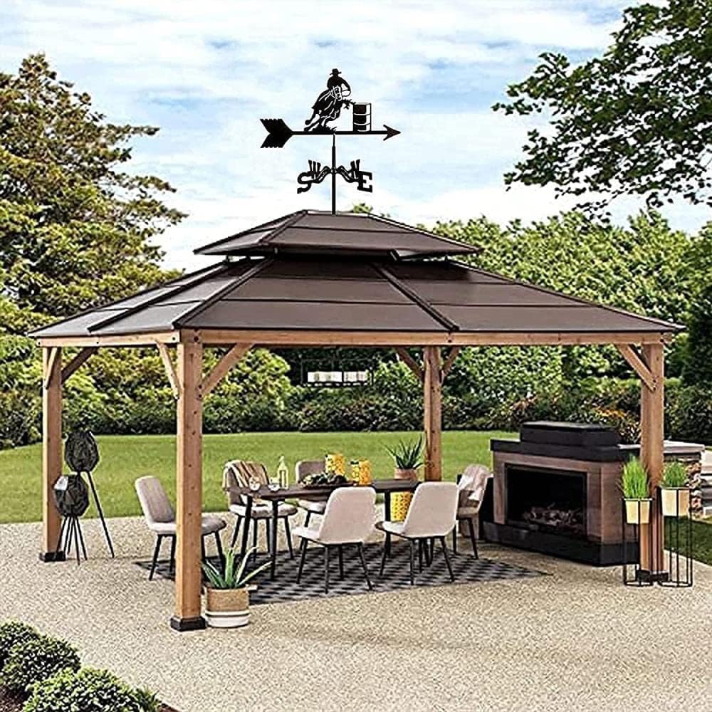 Metal Animal Weather Vane for Outdoor Garden Roof Paddock Decoration Creative Stainless Steel Weathervane-Race