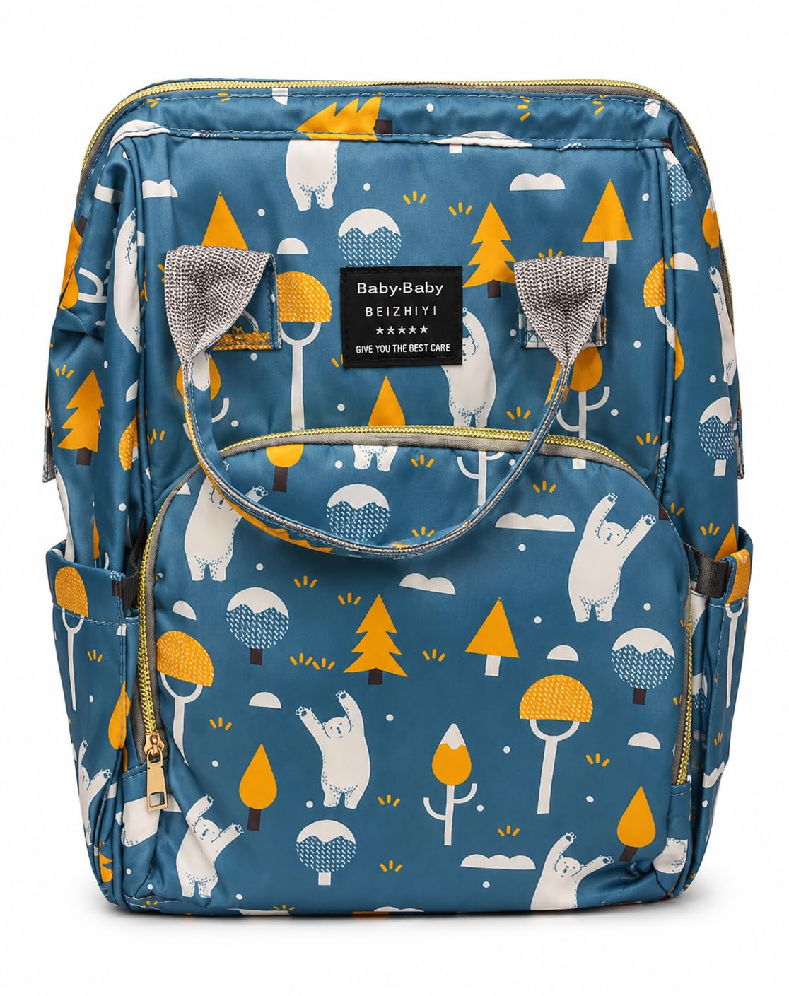 Stylish Diaper Bag Backpack for Mothers – Waterproof Baby Travel Maternity Bag with Insulated Bottle Pockets & Stroller Straps-image-9
