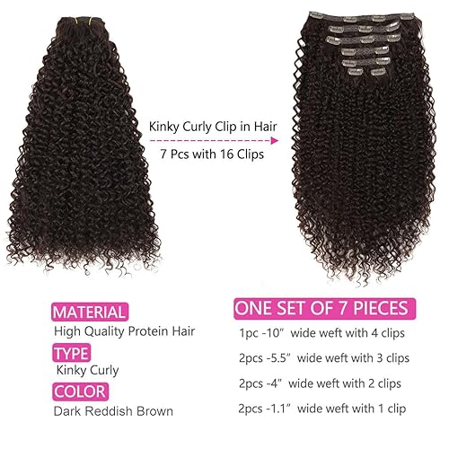 Miniatura 10 de BHF Extensiones de cabello rizado tipo afro de 26 pulgadas, doble trama de cabeza completa, fibra resistente al calor, fibra japonesa resistente al