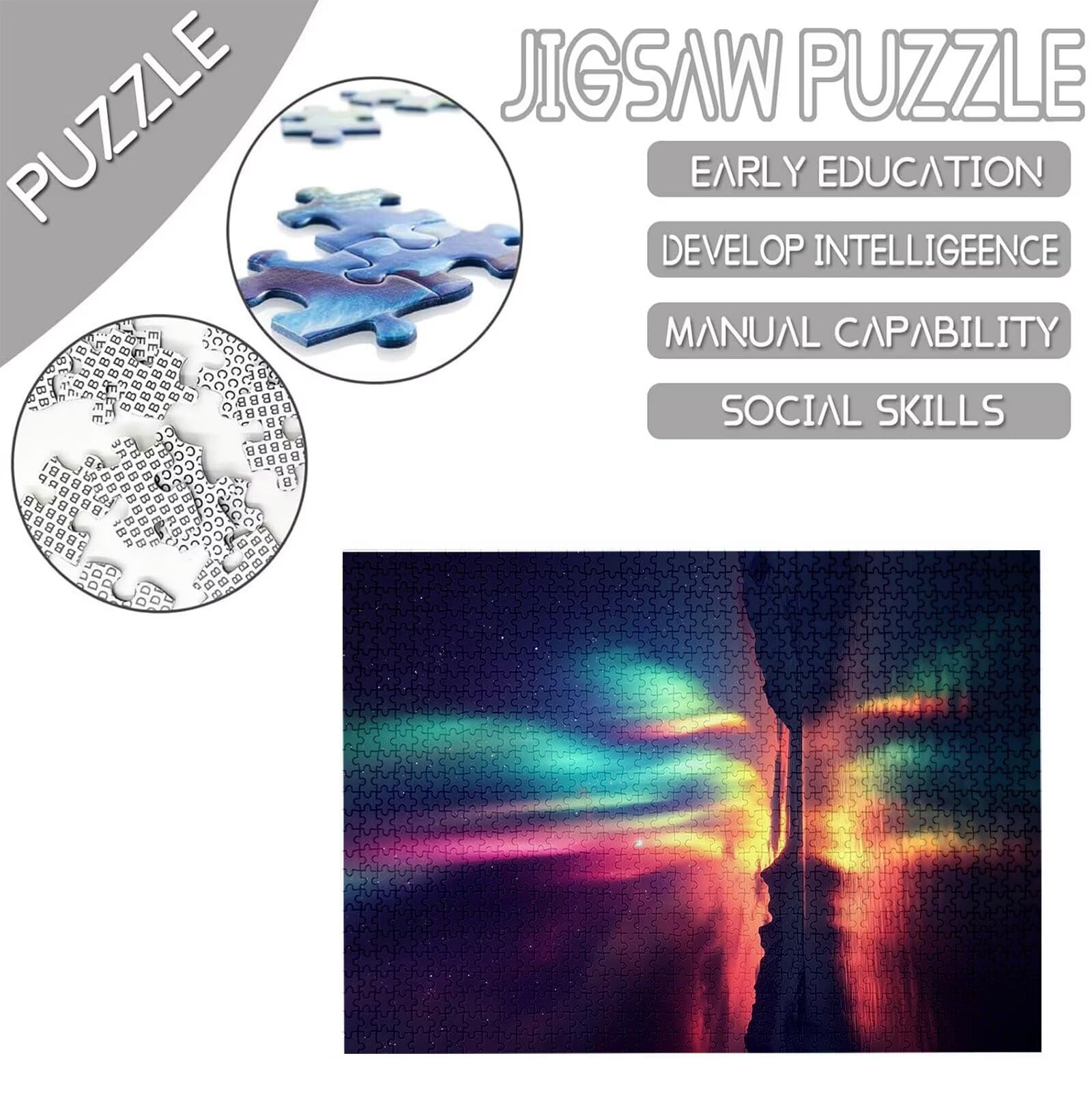 Aurora Puzzle 3000 sztuk dużych rozmiarów dla dorosłych, wzór krajobrazu Puzzle z kompaktowym pudełkiem i plakatem, w zestawie do dekoracji ścian domu, prezent dla kobiet mężczyzn, drewno układanki