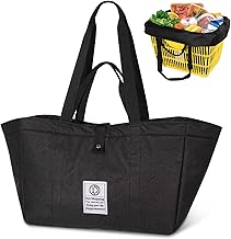 Eco Bag, Large Capacity, Foldable, 2 Handle Design, Insulated Bag, Cashier Basket Size Shopping Bag, Drawstring Bag, Shopping Bag, Lightweight, Durable, Can be Worn Over the Shoulder