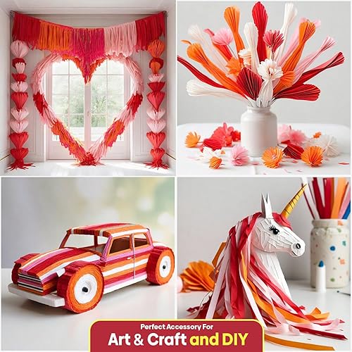 Vista 96 de 8 rollos de serpentinas moradas, paquete de 656 pies de papel crepé morado con blanco para decoraciones de fiestas, decoraciones de cumpleaños