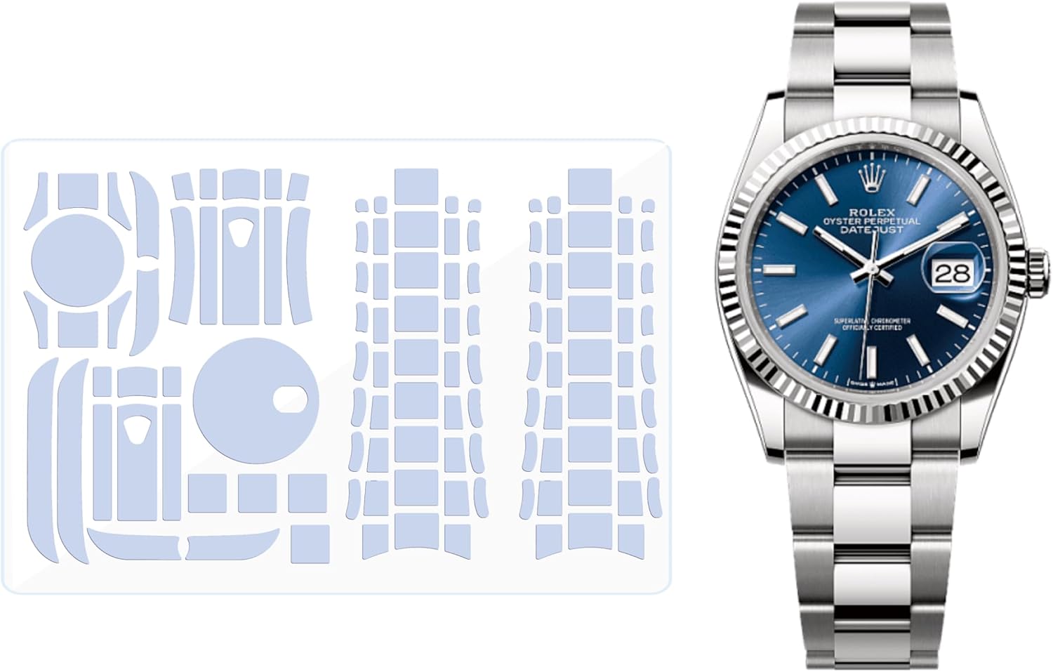Protective Film for Rolex Datejust 36mm Ref. 126231 126233 126234 Series. Transparent skin full watch Screen Protector Body Cover Sticker(Full Body Film x2) (Jubilee bracelet of 126231/126233/126234)