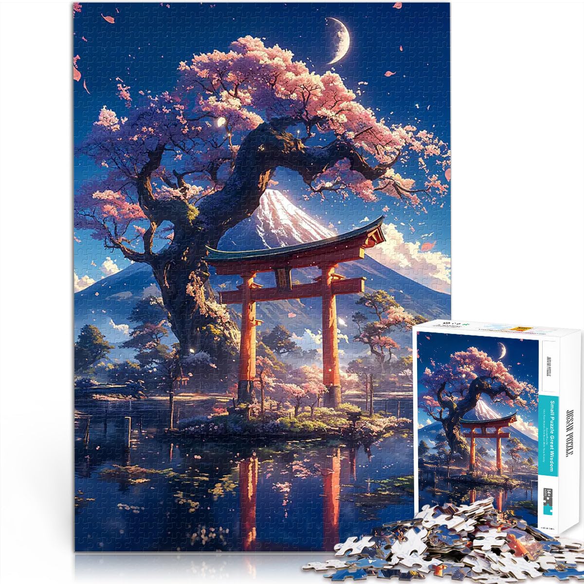 1000 Piece Jigsaws for teenagers Puzzle japanese sakura tree Präzisionsschnitt mit passendem Poster und Quizblatt38x26cm — image 1
