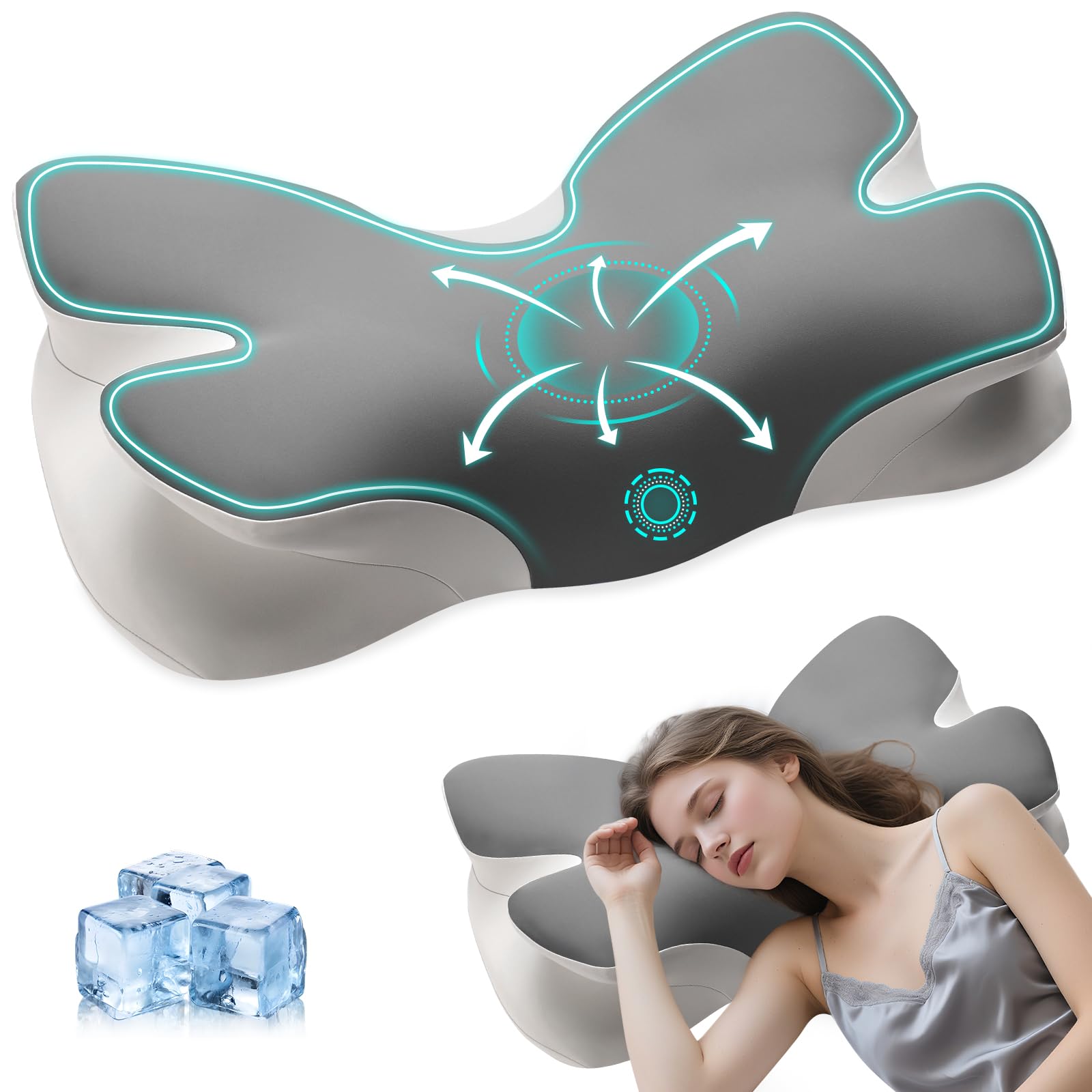 Cuscino Cervicale Cuscino Ortopedico per Dolori al Collo e Alle Spalle Cuscini Ergonomici in Memory Foam Cuscini Comodi per Sostenere il Collo Durante il Sonno