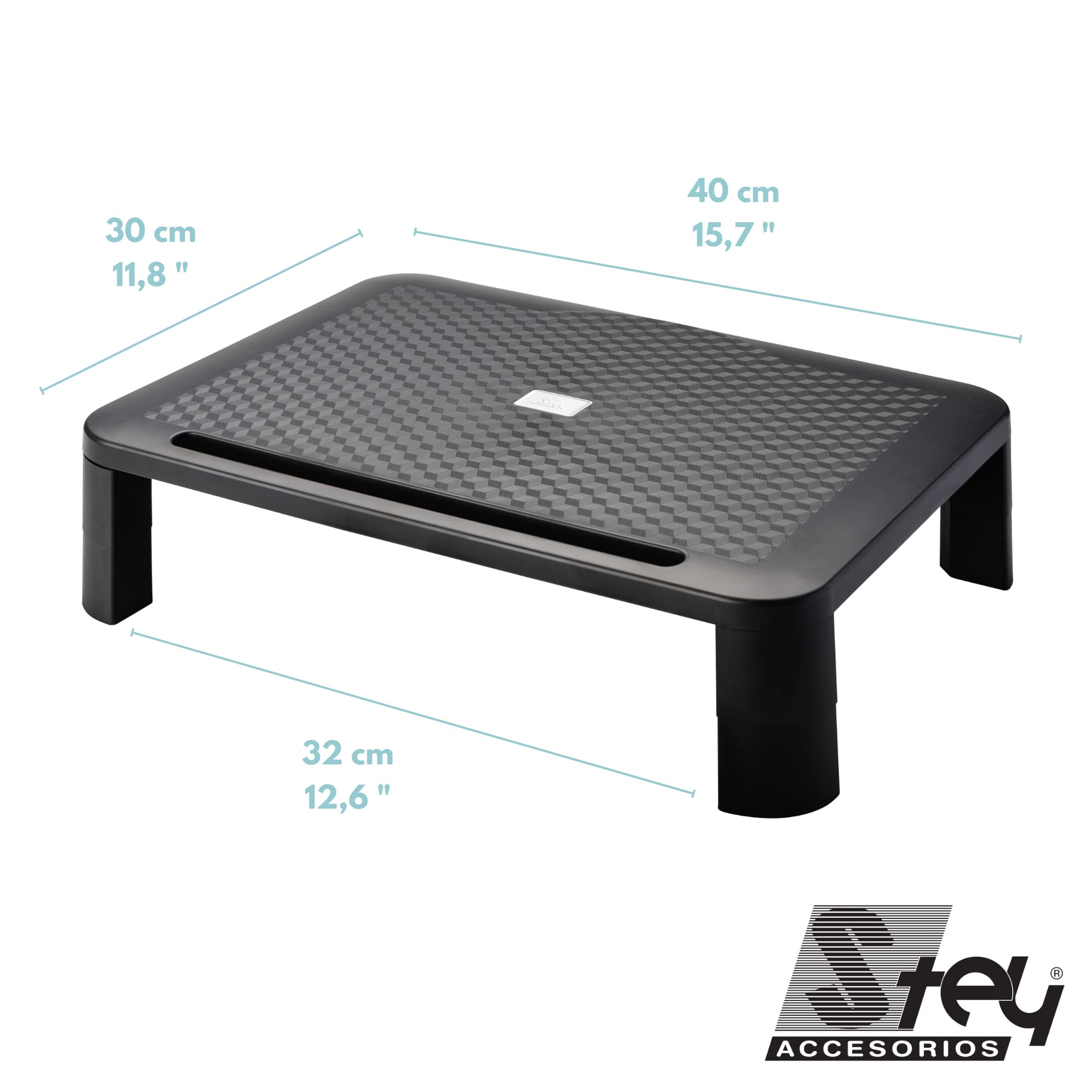 Supporto per monitor, supporto per schermo per computer e laptop regolabile in altezza con gambe rimovibili - Made in EU (1 unità)