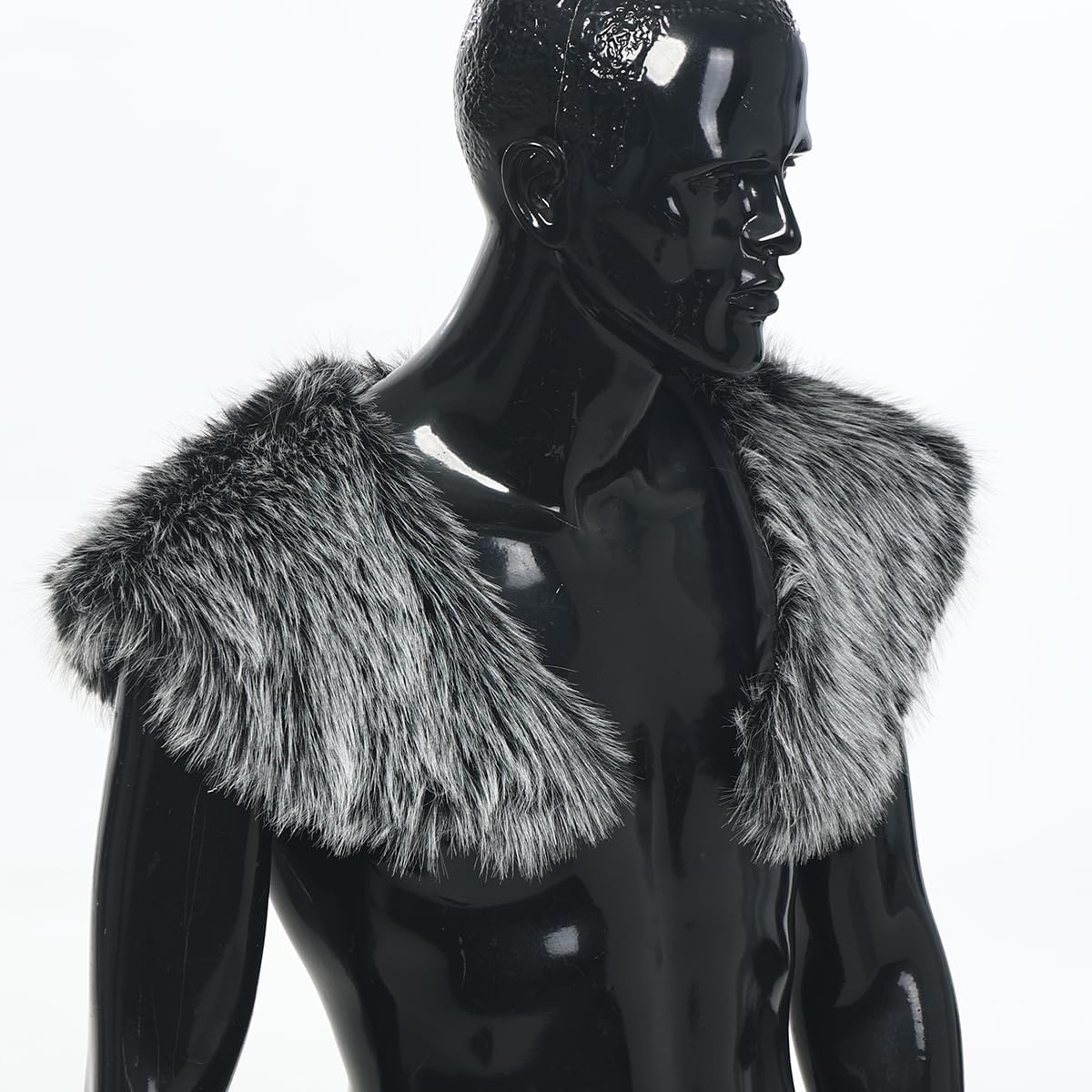 Mens Viking Faux Fur Cape Shawl Warrior Cloak Halloween Cosplay Costume Medieval Renaissance Shawl