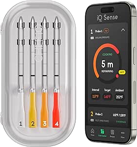 CHEF iQ Sense Smart Wireless Meat Thermometer with 4 Ultra-Thin Probes