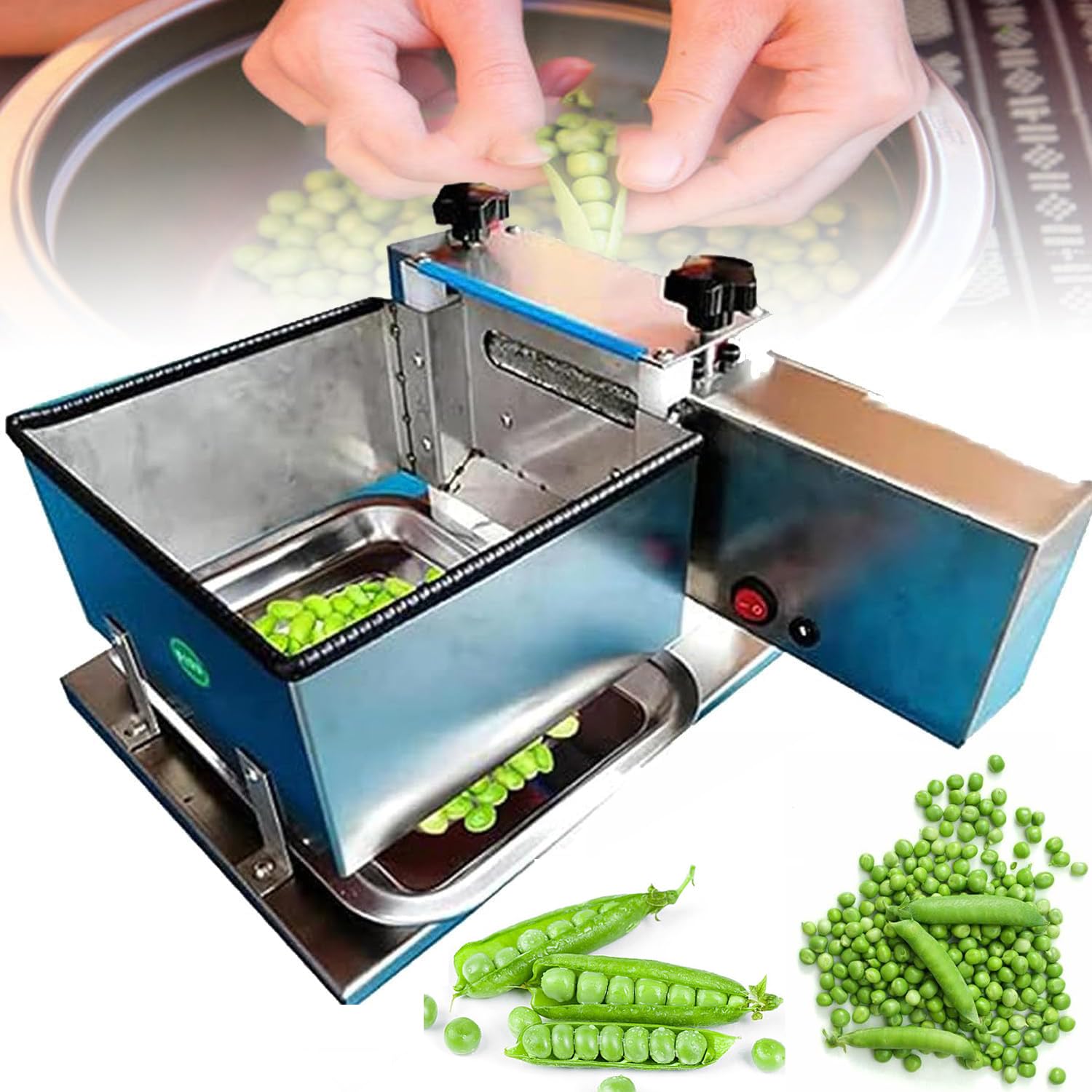 Halbautomatische Erbsenschalenmaschine aus Edelstahl, 25 kg/h, für Sojabohnen, Kichererbsen, Edamame