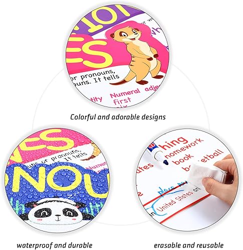 Miniatura 3 de Outus 10 piezas de póster de gramática, recortes de gramática, juego de tablones de anuncios para profesores de aula, artículos esenciales de