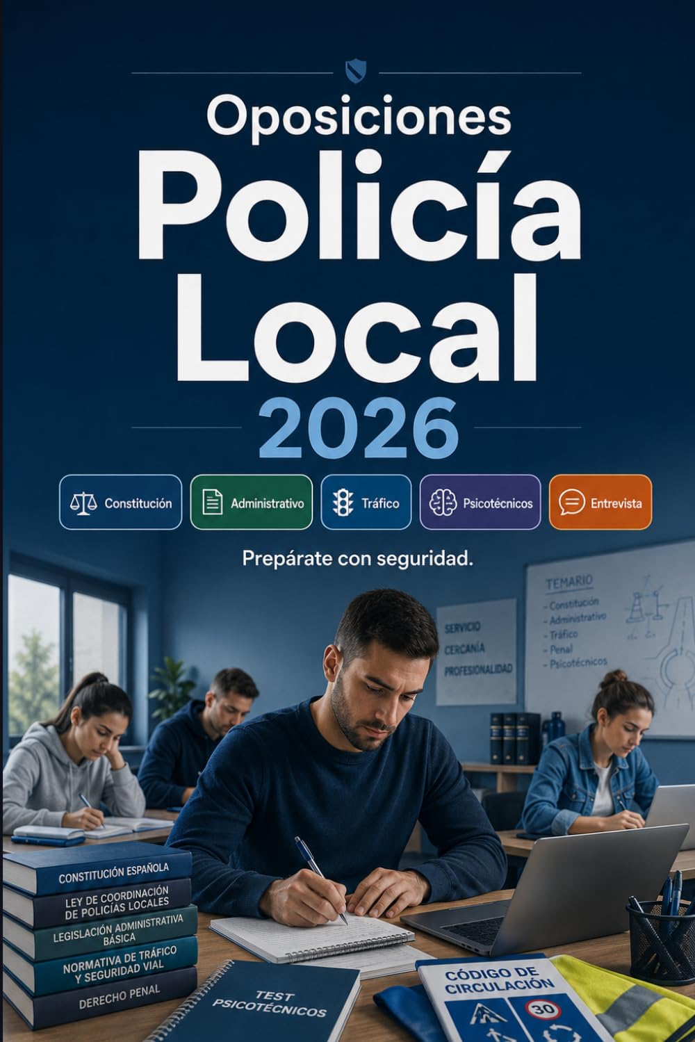 Oposiciones Policía Local 2026: Constitución, derecho administrativo, tráfico, seguridad ciudadana, psicotécnicos, entrevista y pruebas físicas