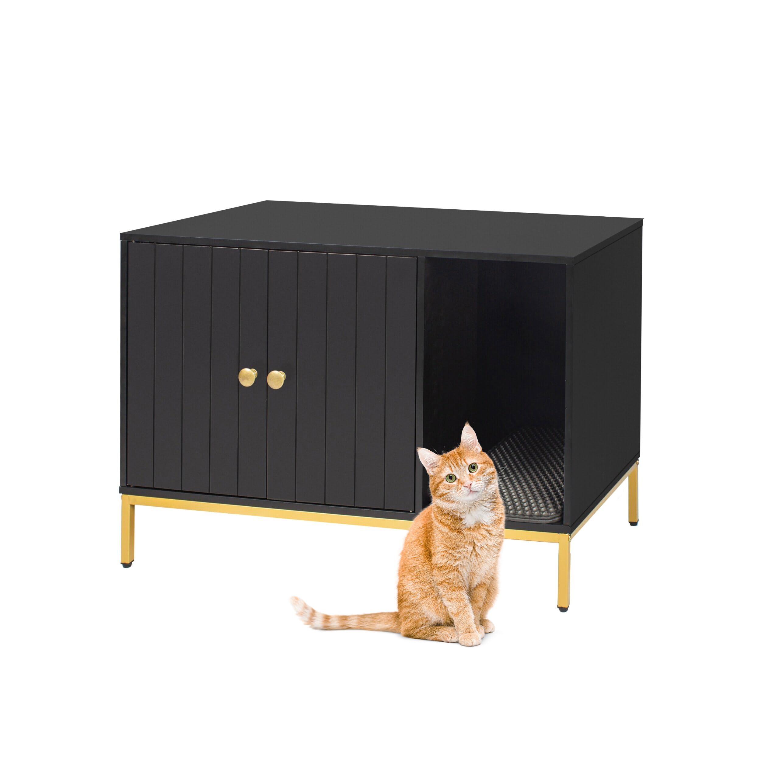 Caseta para gatos Relaxdays que evita suciedad en el suelo con alfombrilla integrada 55x80