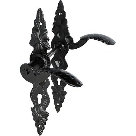 Lienbacher Garniture de porte en fer forgé antique Garniture interchangeable PZ 72 mm BERN Garniture à plaque longue, PZ 72 gauche | PZ 72 Gauche | 1000329