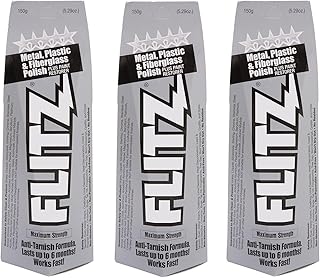 Flitz Multi-Purpose Metal Polish Paste - 5.29oz Tube of USA-Made Chrome Polish - Works on Stainless Steel, Aluminum, Plastic, Jewelry and Cars - Non-Abrasive Cleaner & Rust Remover (3 Pack)