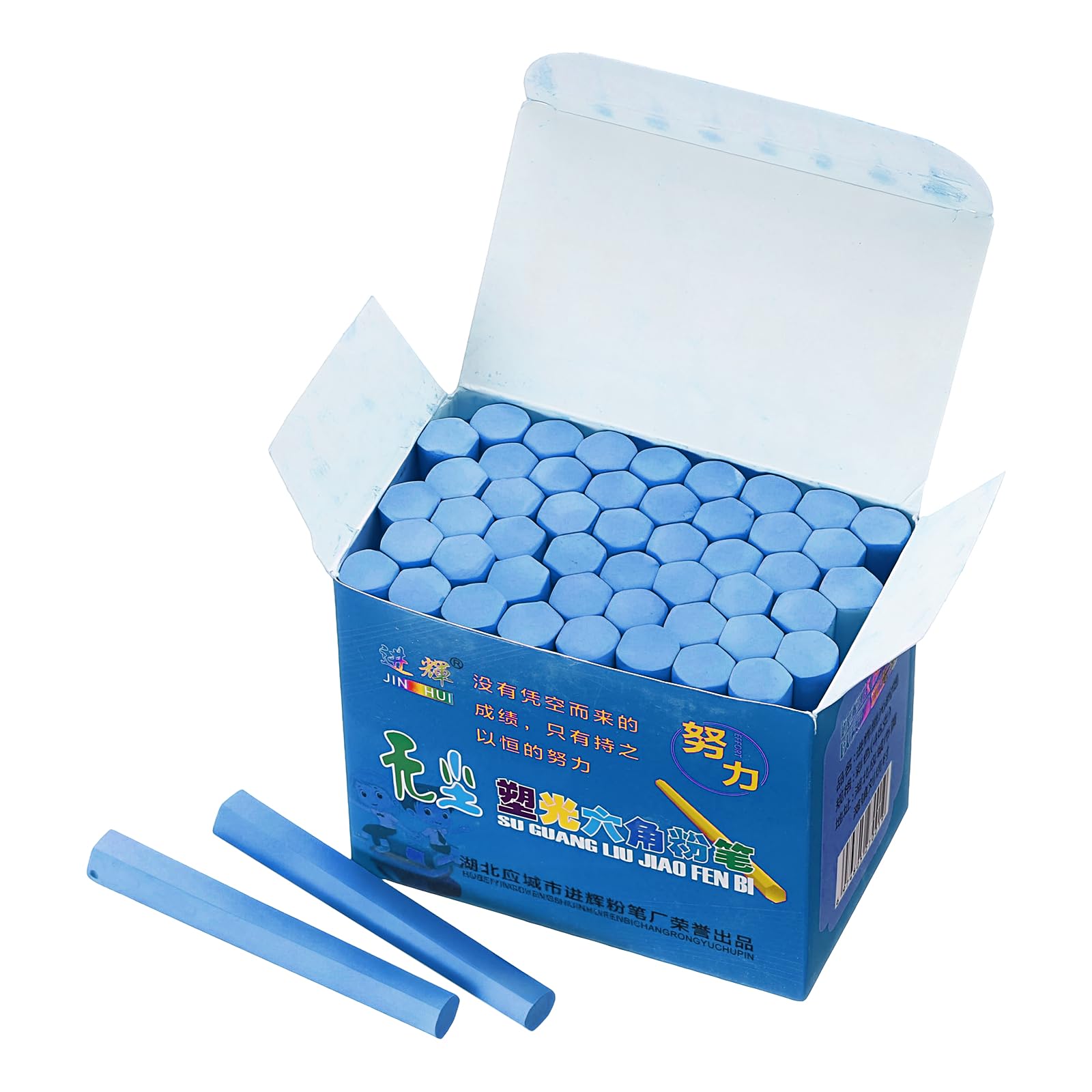 PATIKIL 48 Piezas De Tiza Para Pizarra, Tiza Sin Polvo A Granel Delgada Y De Colores Para Pizarra Negra Aula Adultos Suministros De Oficina Y Hogar Interiores, Azul