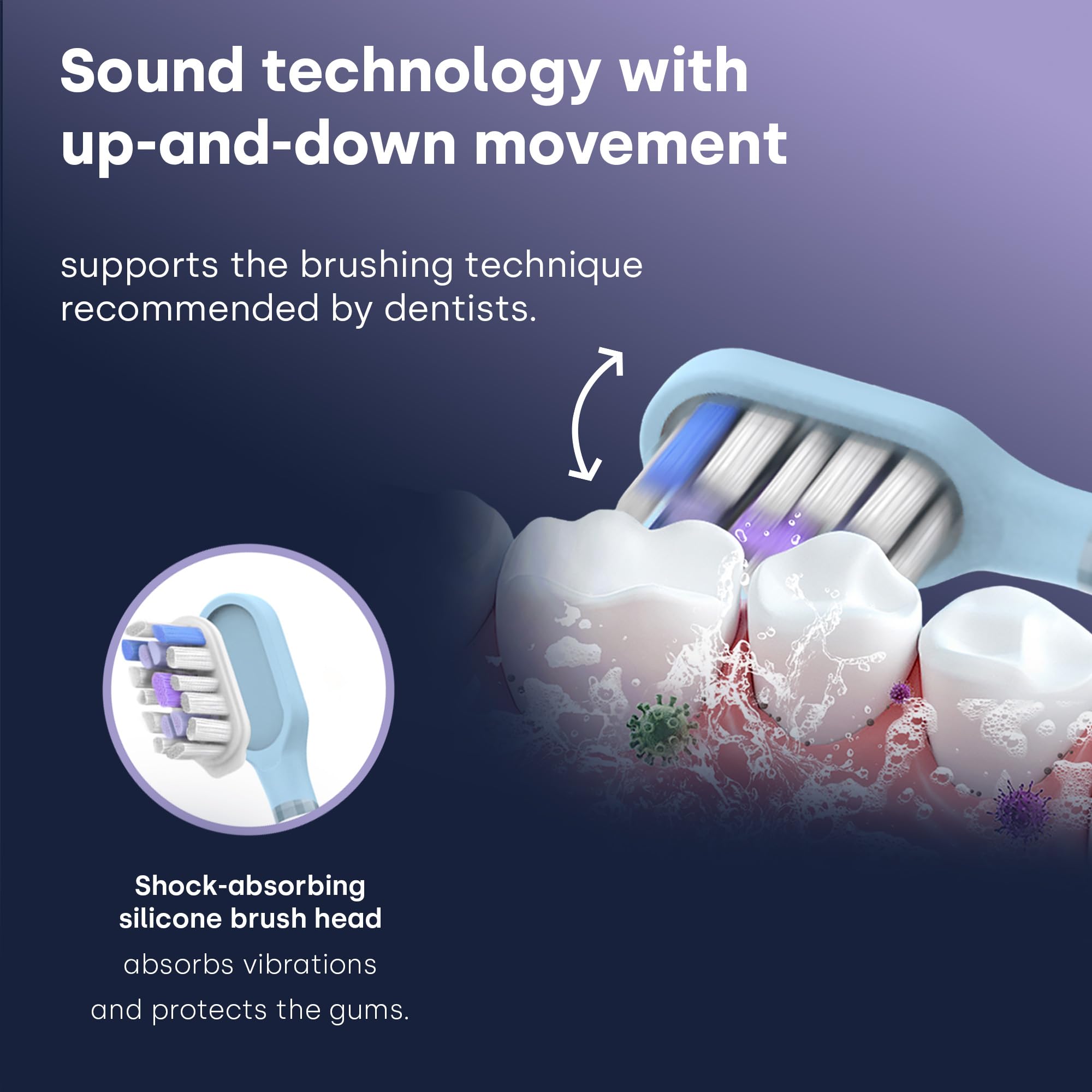 emmi-dent Sonic Prime Spazzolino da denti sonico con display e indicatore delle zone di pulizia | Spazzolino elettrico sonico con 30.000 oscillazioni/min, movimento controllato su e giù e impermeabile IPX7