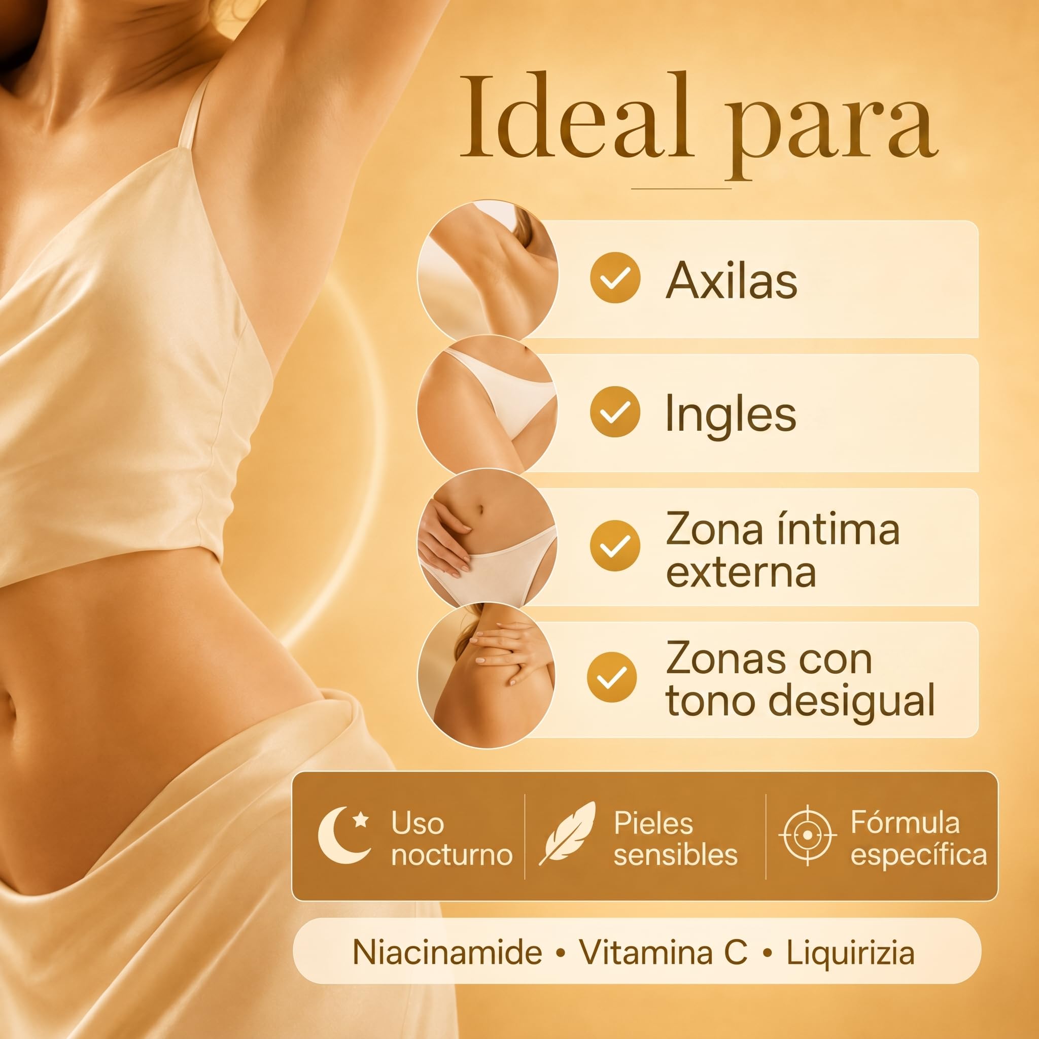Bright Essence Crema iluminadora íntima con niacinamida, crema para manchas oscuras, tono de piel desigual, línea del bikini, axilas y zonas sensibles, 50 ml