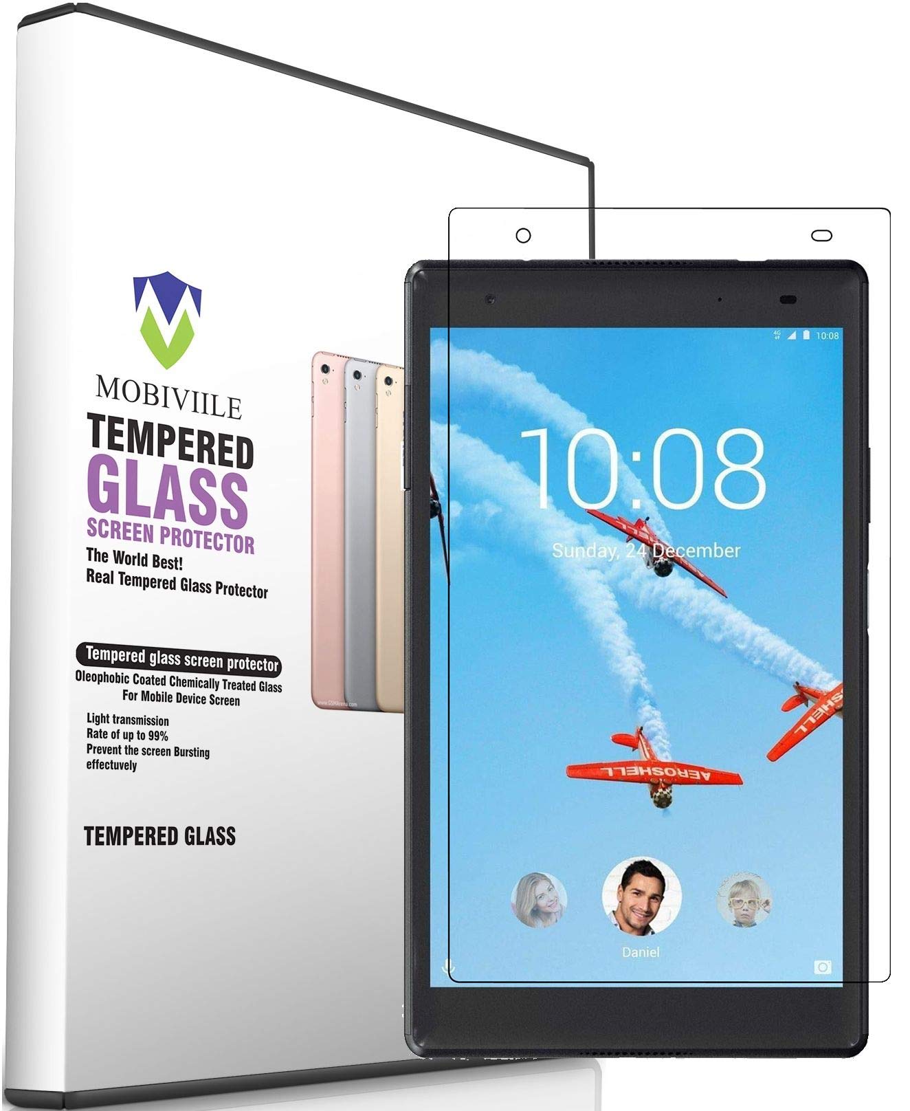 MOBIVIILE® 2.5D Curved 0.3mm Flexible Gorilla Tempered Glass Screen Protector Shield for Lenovo Tab 4 8 Plus (TB-8704x) [8.0 Inch Screen Size] (B07MNQ9G6G) Amazon Price History, Amazon Price Tracker