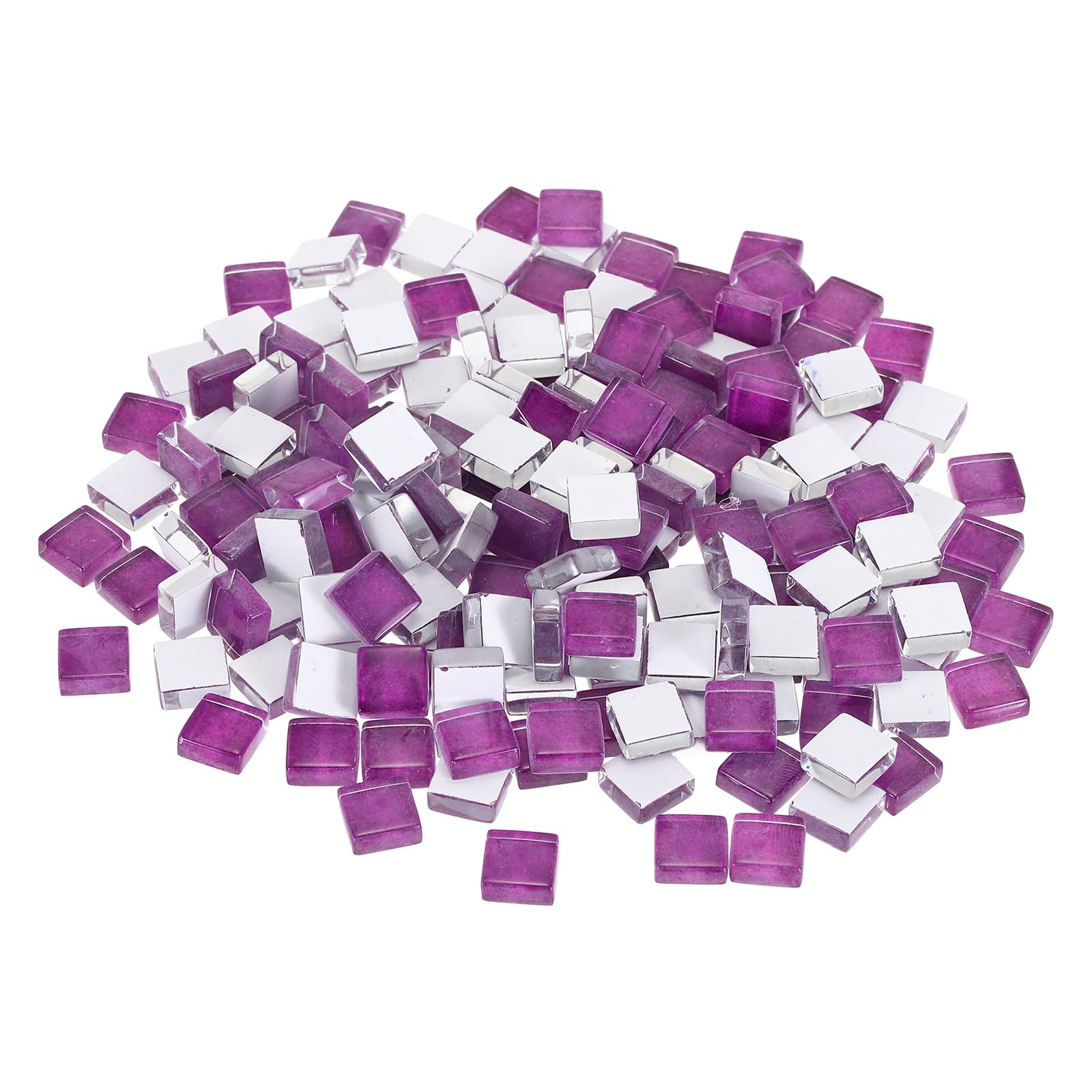 sourcing map Mosaic Tiles, 1 x 1cm Micro Glass Tiny Mini Mosaic Tile DIY Hobbies Handmade Crystal Free Stone Craft Material Creativity (Dark Purple Pack of 200) — image 1