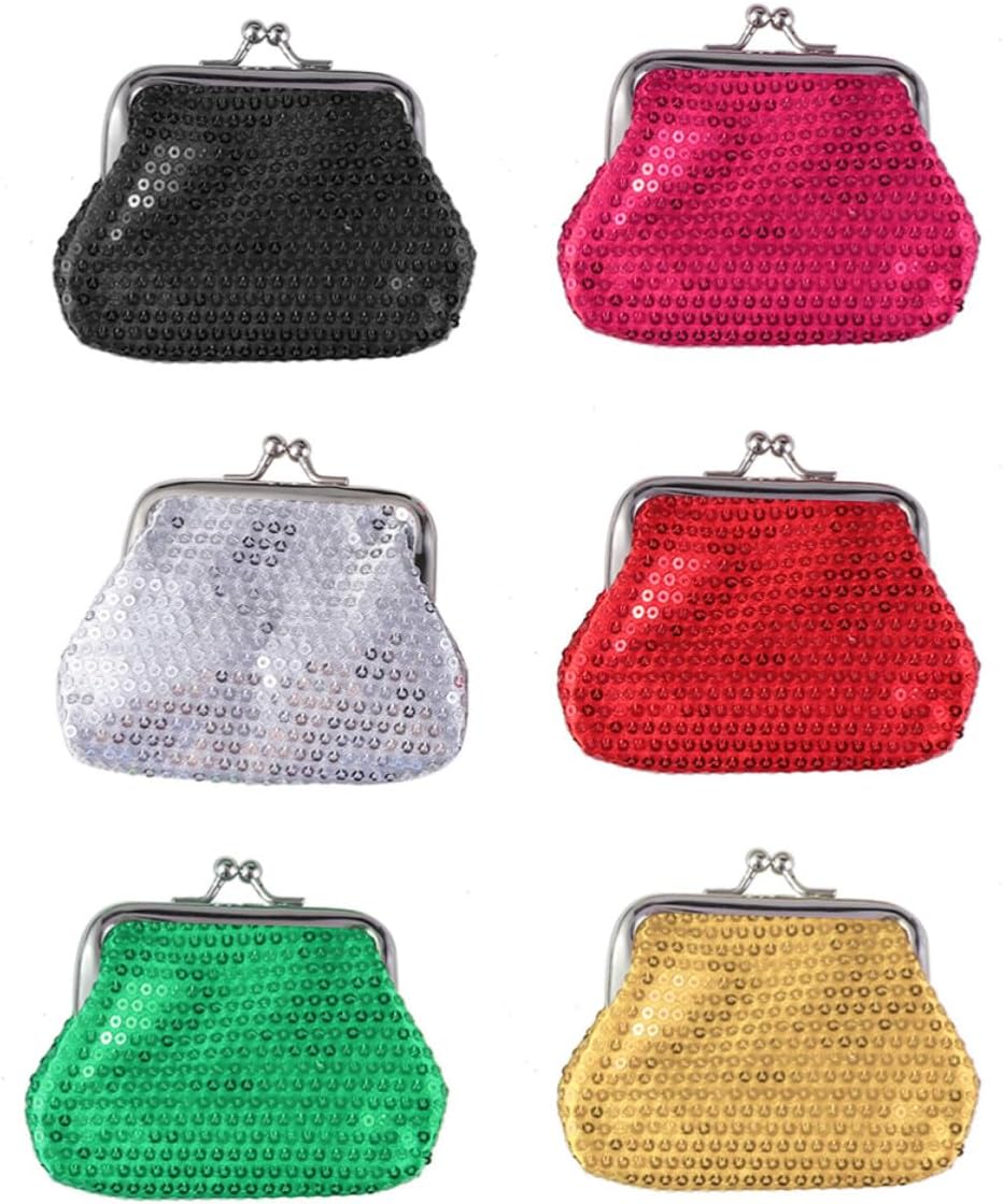 8pcs Shining Coin Wallet with Sequin Polyester