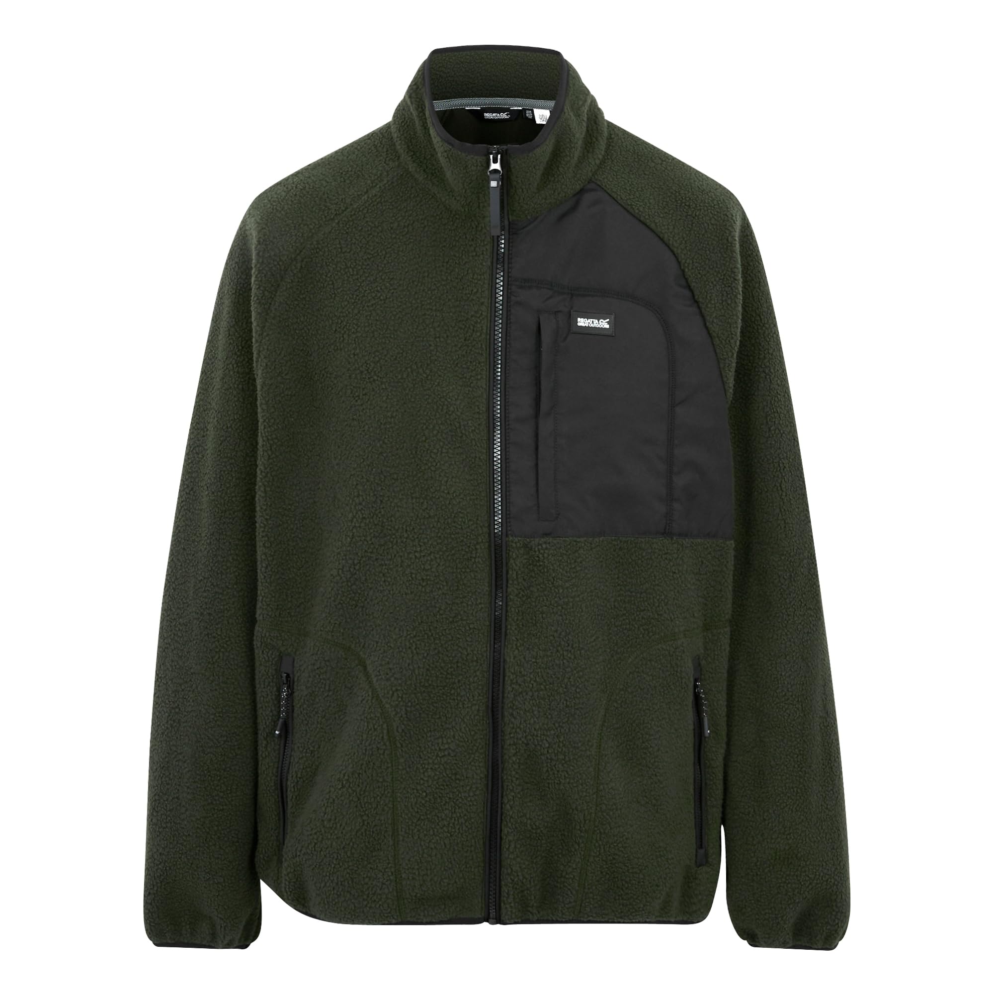 Regatta Men's Dark Khaki Frankie Borg Full Zip Fleece: : :, Colou 3XL