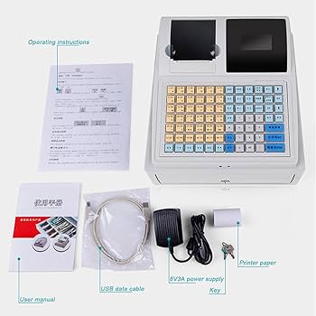【POSレジ対応】サーマルプリンター＆ドロアー Amazon.co.jp: 81キー電子レジスター、商業用スマートレジ