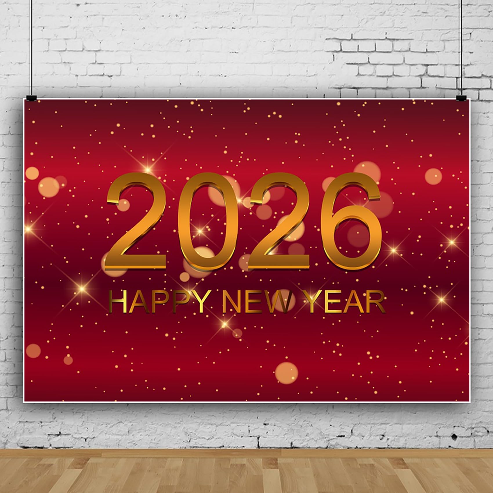 3 x 2,5 m Szczęśliwego Nowego Roku 2026, tło na uroczystość, złote cyfry 3D, migoczące światło, fotografia, tło, uroczystości, urlop, wydarzenie, portret, fotografia, Booth Prop