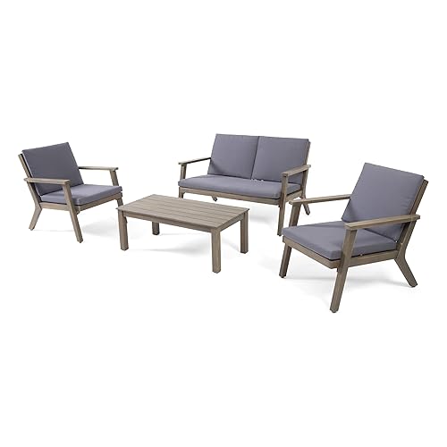 Christopher Knight Home Aabbye Outdoor Acacia Wood 4 Seater Chat