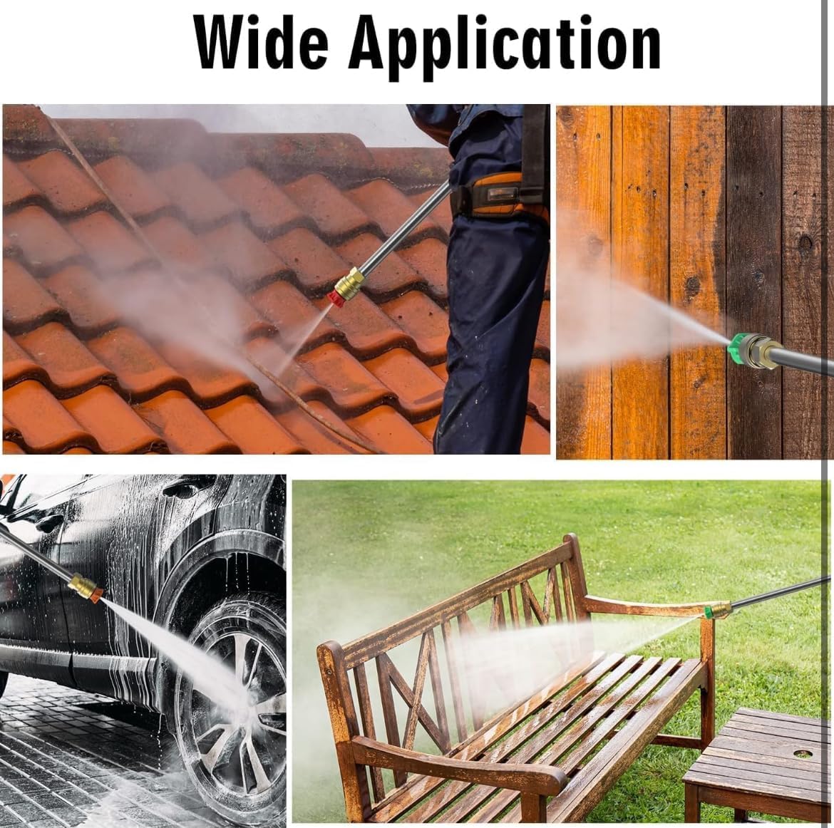 Simpli-Magic Electric Pressure Washer Kit with GFCI Plug, 35 Foot Extended Cable, 20 Foot Extended Hose, Detergent Bottle, 4 Nozzle Gun Ideal for Cleaning Cars/Fences/Patios (2750 PSM - 1.95 GPM)