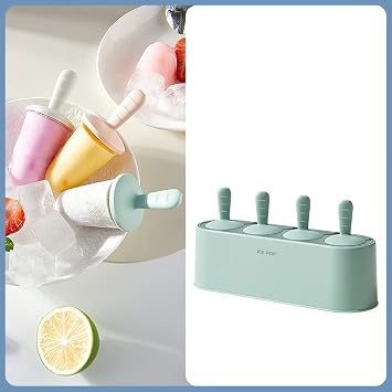 FACAI Ice lolly mould silicone ice pop mould BPA free plastic silicone mould set in food grade multicoloured, C