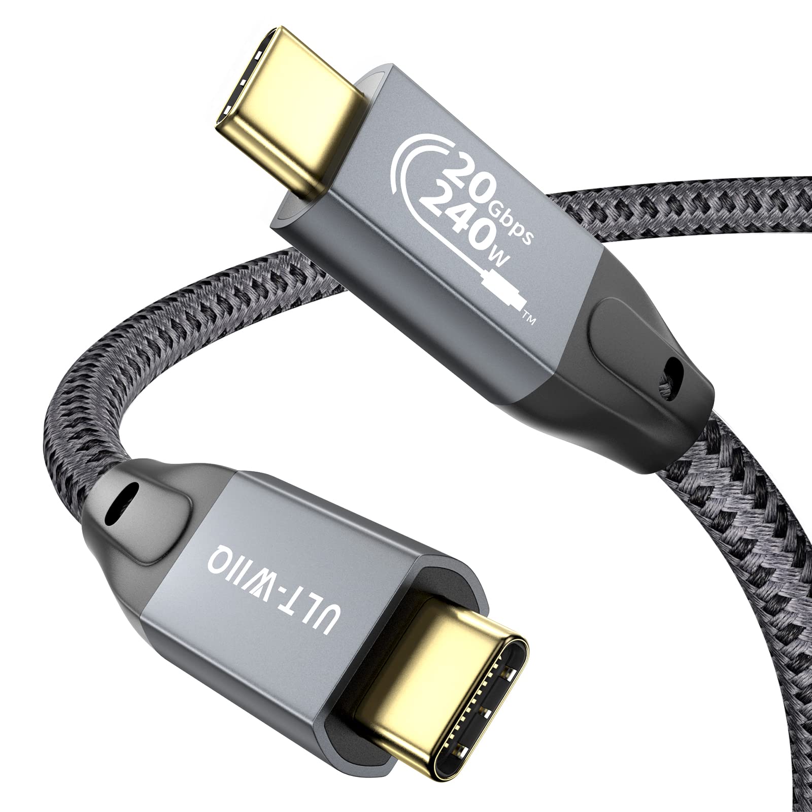 Cavo USB 4.0 A 90 Gradi Da USB C A USB C - 0,3m - Ricarica Rapida 240W PD, Trasferimento 40Gbps E Video 8K