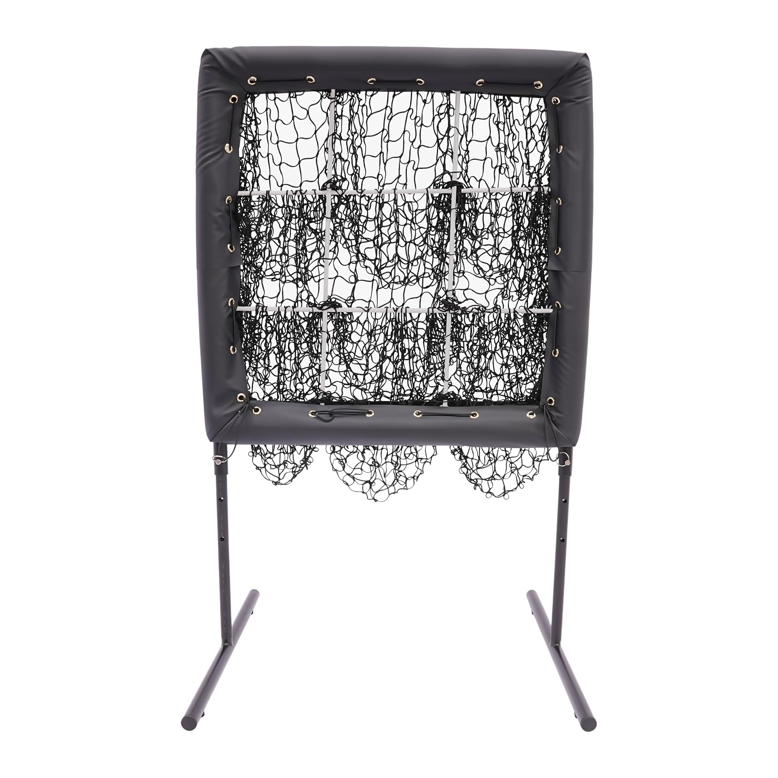 BANLICALI Baseball Training Equipment 3 Gears Height Adjustable Baseball Trainer Aid Mobile Baseball Training Net with Wheels, for Hitting Pitching Practice Black Easy to Assemble