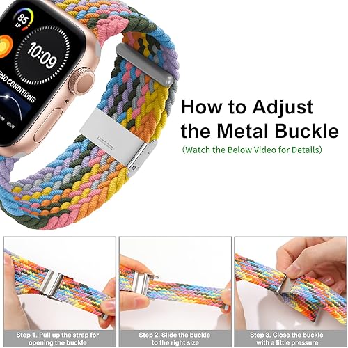 Miniatura 3 de Bandiction - Correas compatibles con Apple Watch de 44mm 40mm 38mm 42mm 41mm 45mm 46mm 49mm, bandas iWatch para mujeres y hombres, correa elástica