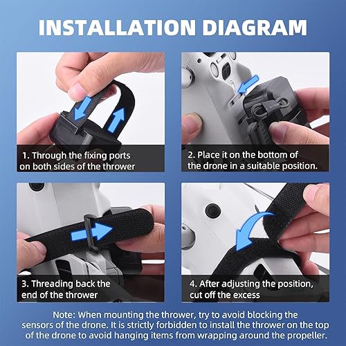 Miniatura 7 de Sistema de carga útil Airdrop para DJI Mini 4 Pro/Mini 3 Pro/Air 3/Mavic 3 Pro Transporte Liberación Entrega Drop Airdrop Pesca con lanzamiento de