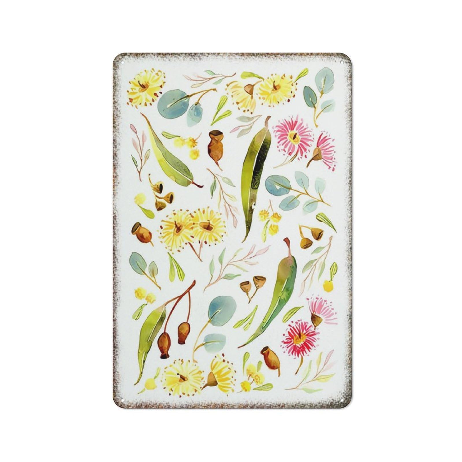 Eucalyptus Flower Watercolor Home Garden Wall Decor Art 8x12 inch