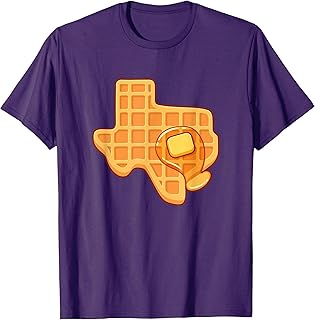 Funny Texas Shaped Waffle With Syrup And Butter Austin City T-Shirt