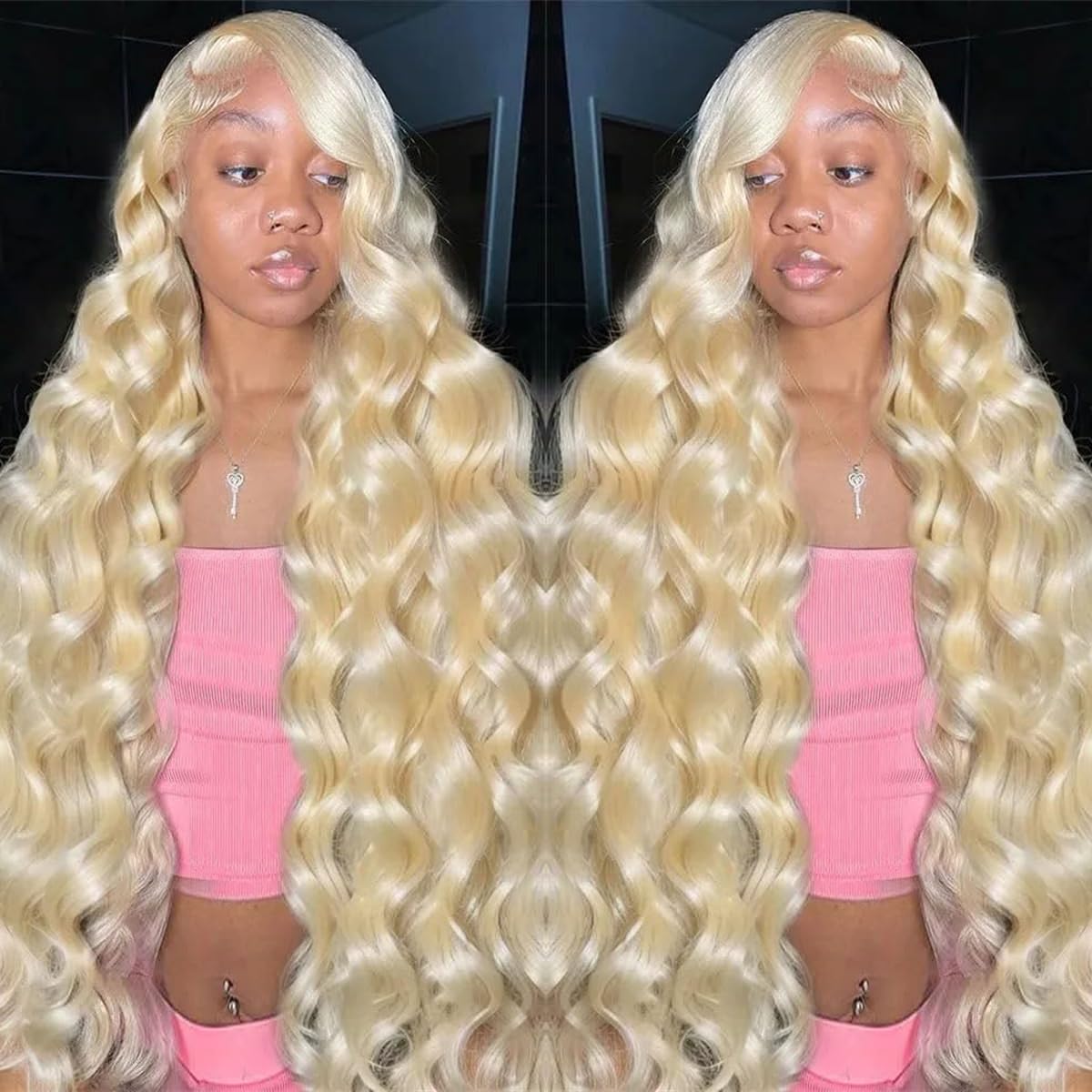 30 Inch 613 Lace Front Wig Human Hair 200 Density 13x4 Blonde Wig Human Hair Body Wave Lace Front Wigs Human Hair HD Transparent Lace Frontal Wigs Human Hair Pre Plucked Colored Wigs for Women