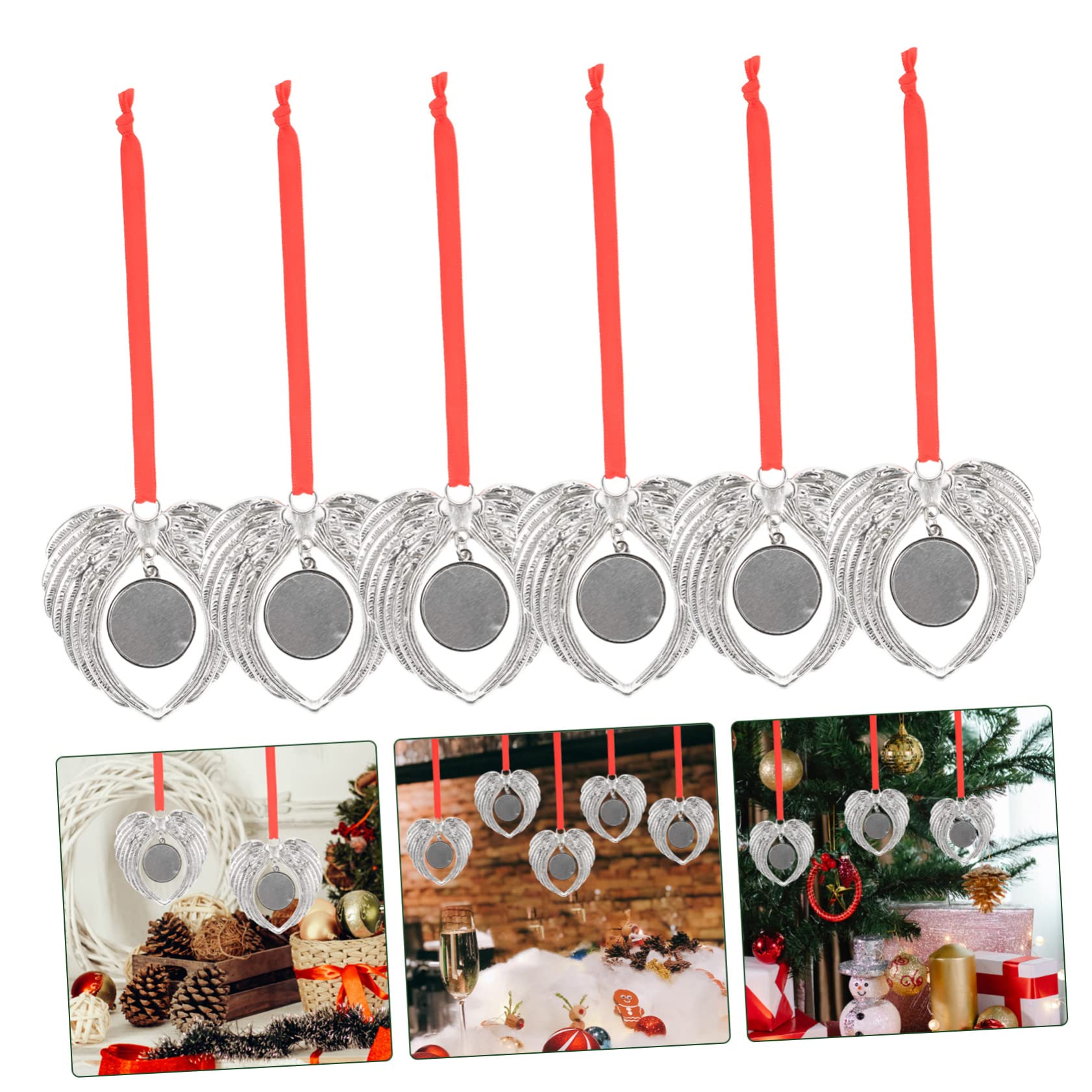24piezas Adornos Navideños De De Ángel para Decoración De Colgantes De Transferencia De para Árbol De Navidad Decoración De Fiesta y Recuerdos Personalizados
