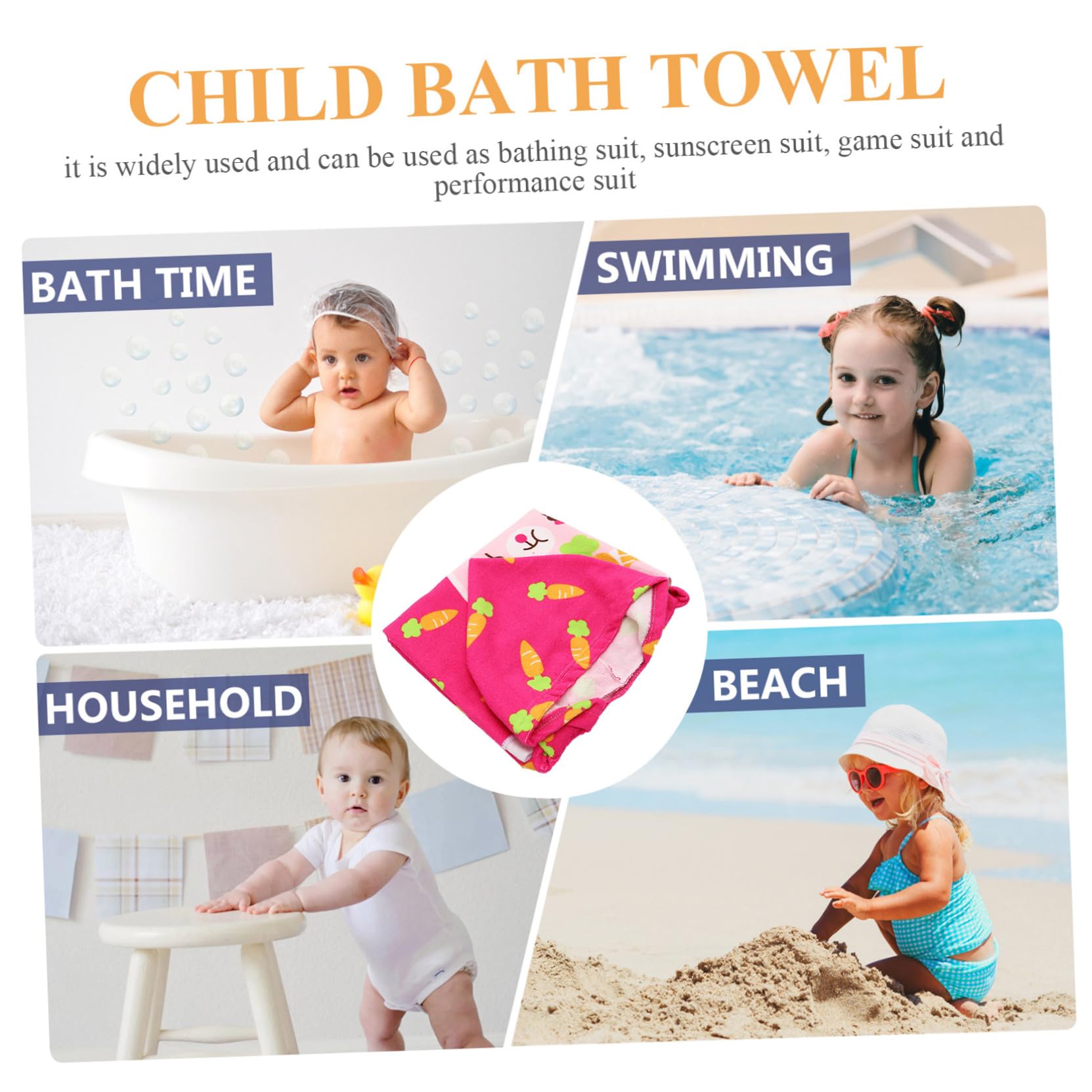 ABOOFAN 2 Stück Kinder Bademantel Umhang Handtuch Kinder Bademantel Kleinkind Handtücher Strandtücher Für Strandtuch Kapuzen Waschlappen