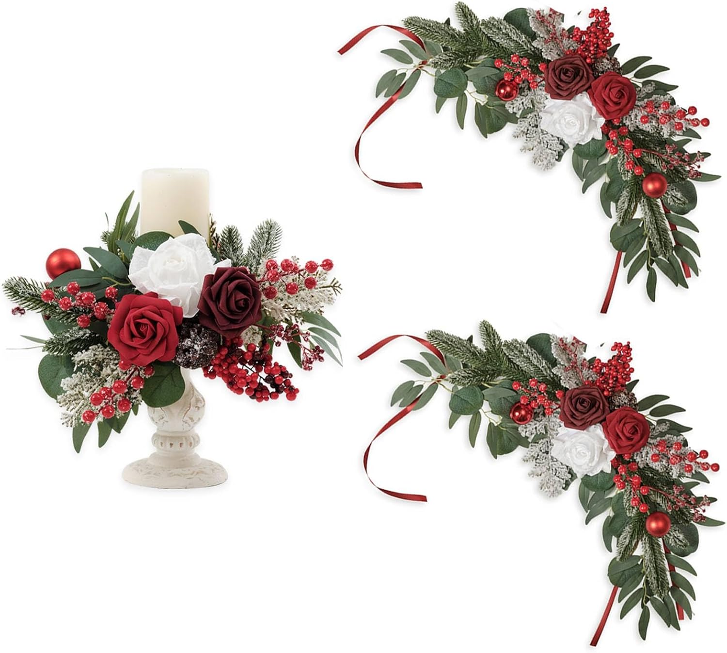 TINGE TIME 2pcs Christmas Candelabras Decoration
