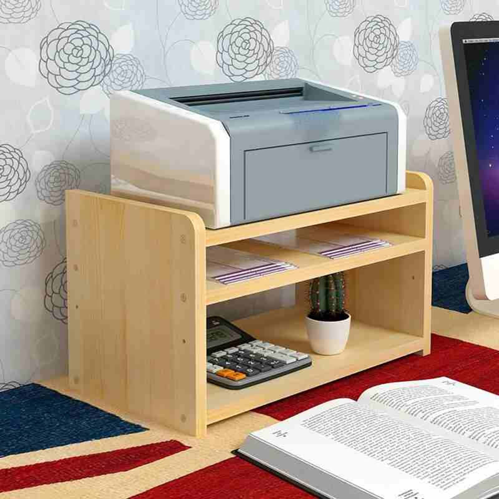 Stojak na drukarkę Stojak na drukarkę stojak 3-warstwowy drewniany komputer stacjonarny półek na drukarkę Tabela drukarki (Size : 50x35x30cm)
