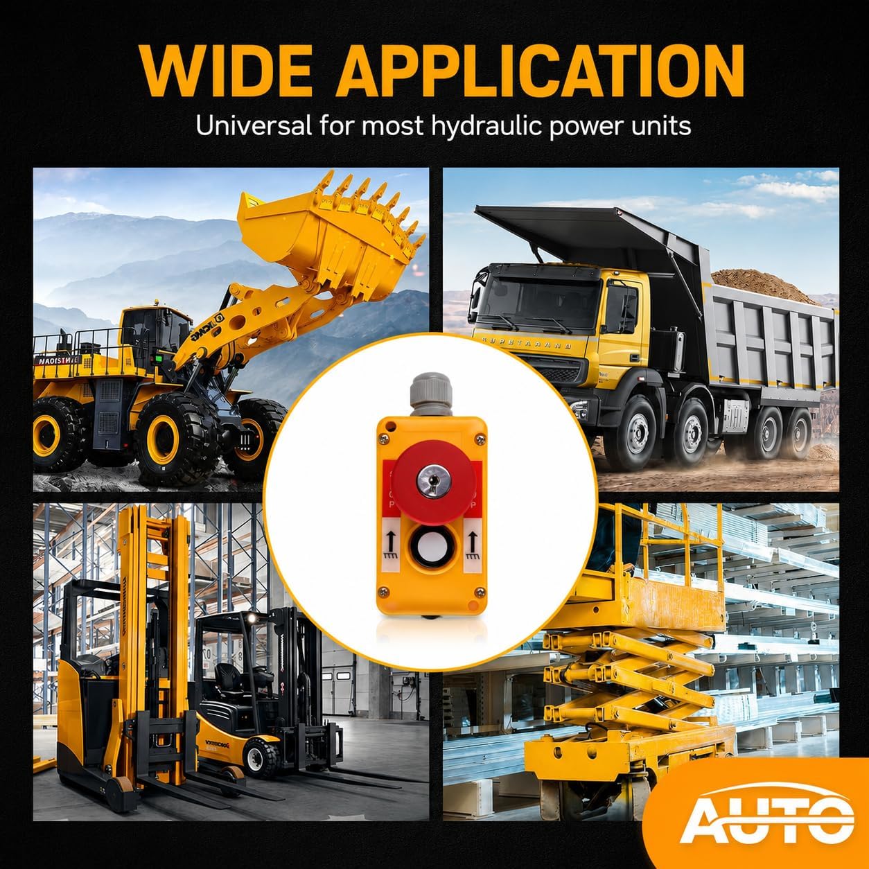 Stop Waterproof Industrial 2 Button Electric Hoist Crane Pushbutton Switches with Box Holder with Key COB Industrial Up Down Driving Push Button Switch Control