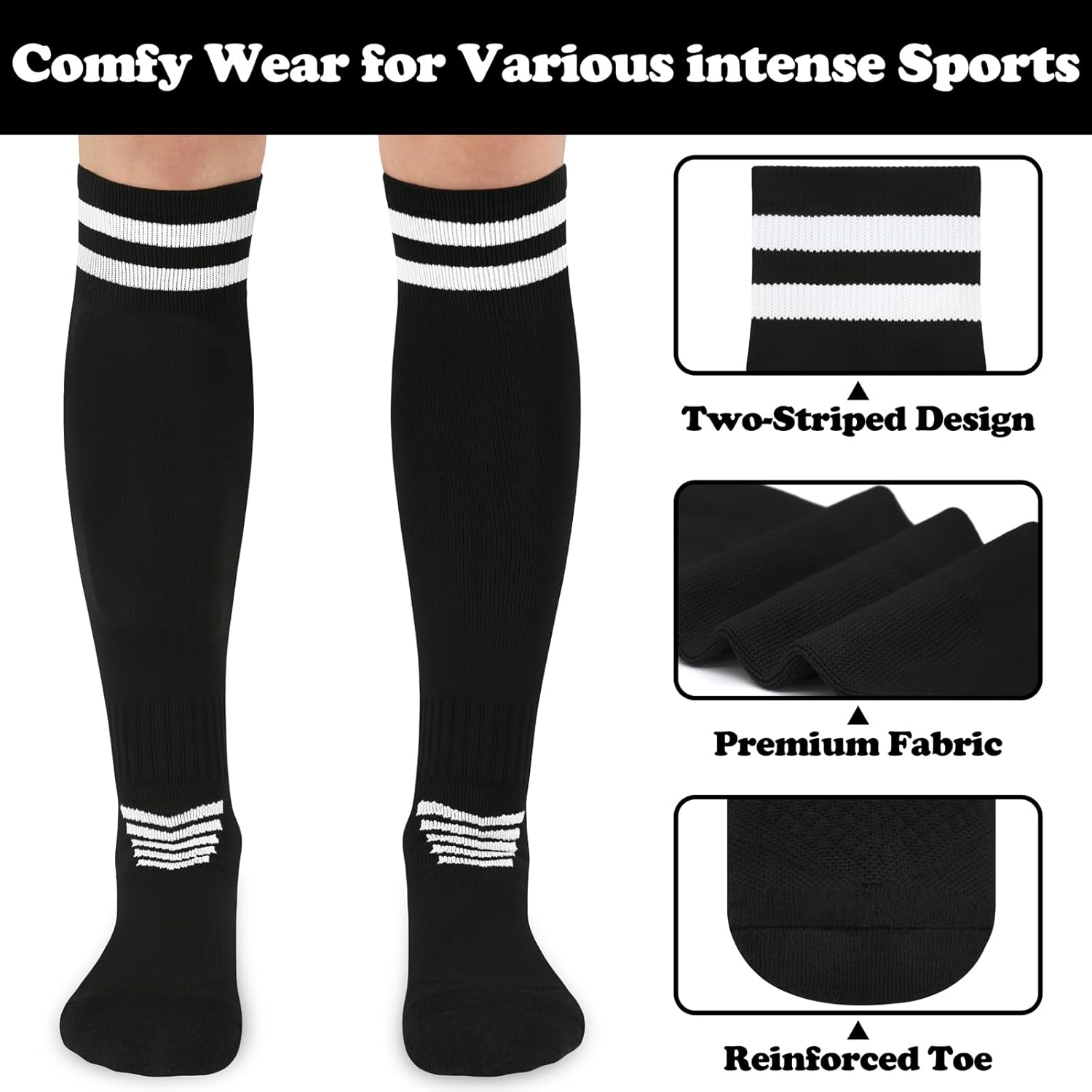 Kids Soccer Socks Youth Soccer Socks Boys Adult Kids Baseball Socks Men Women Girls Softball Socks Cusion Team Sport - Image 5