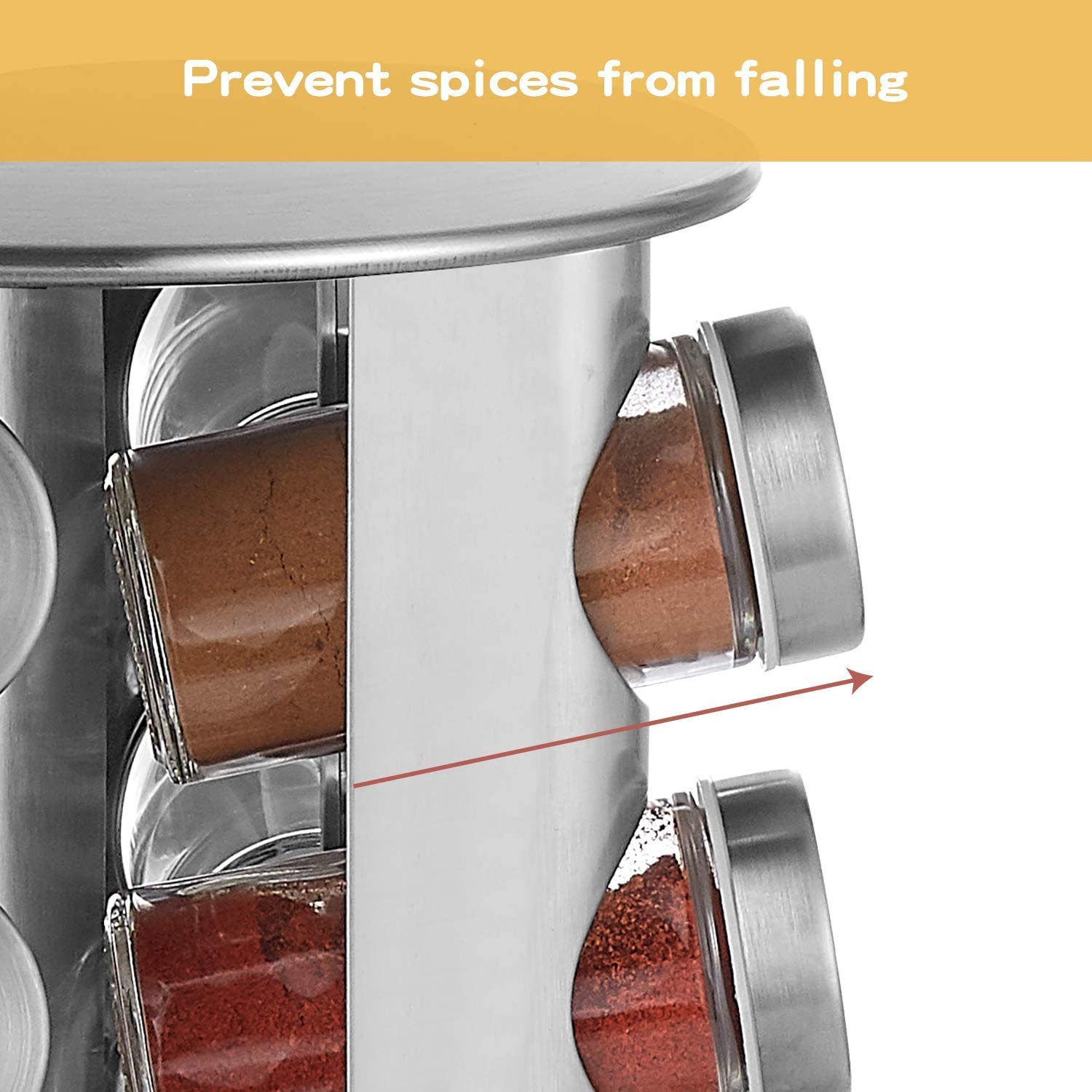 Buy DEFWAY Revolving Spice Racks Organiser Stainless Steel Free