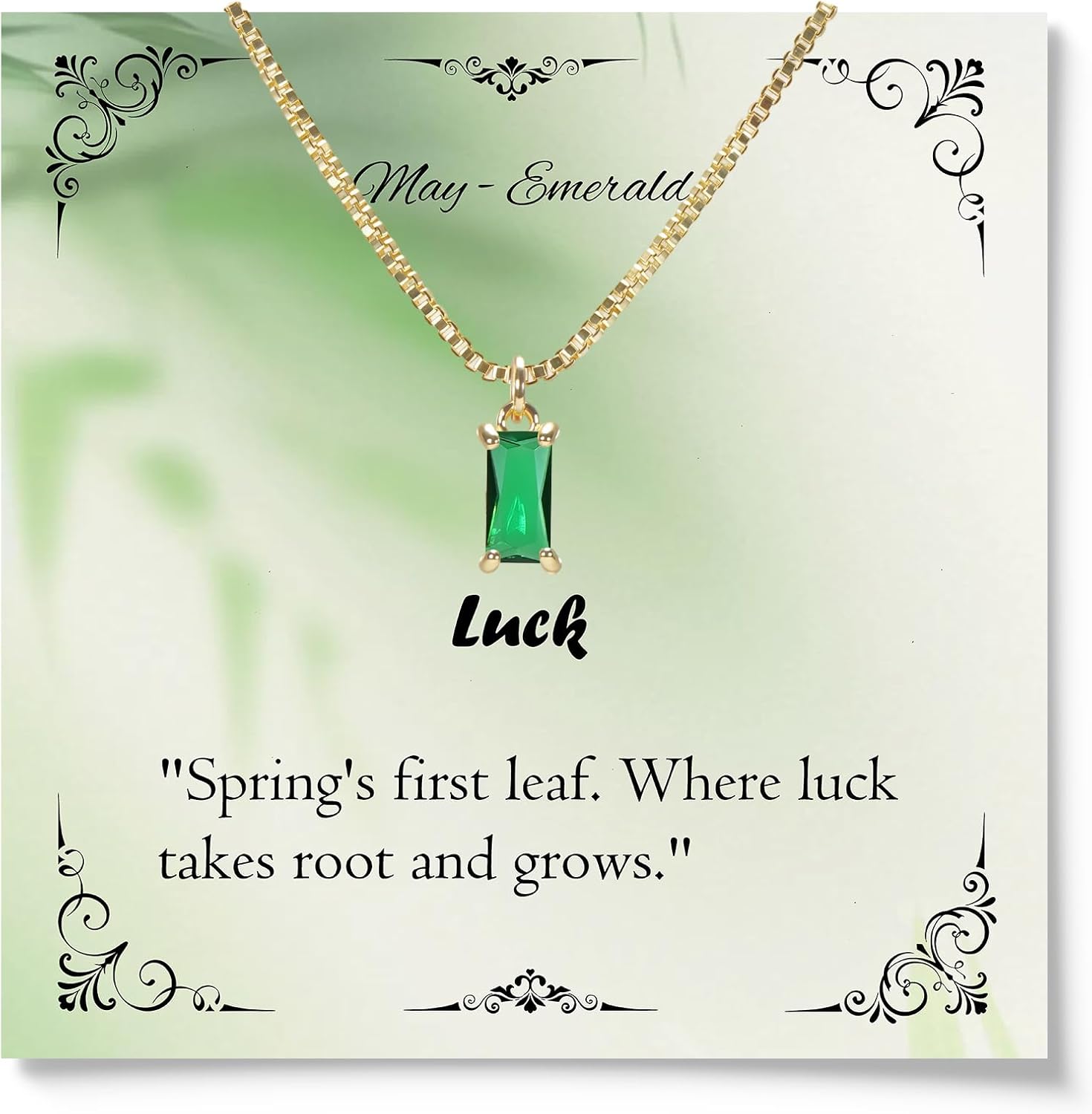 LA Jewelry: Birthstone Necklace for Women, 14K Gold Plated Dainty Pendant