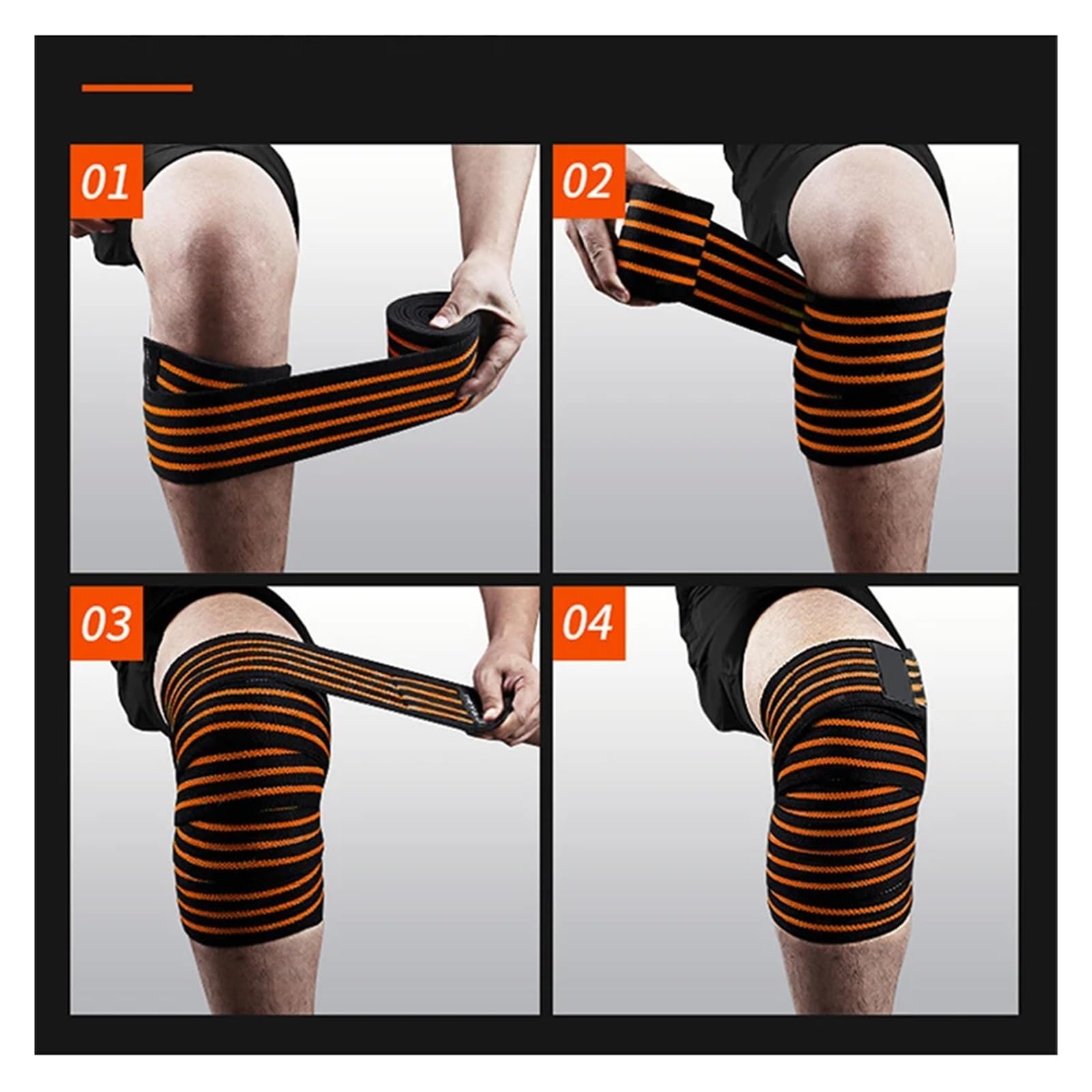 GenouillèRe Sport 1 Pair Weightlifting Knee Wrap Powerlifting Squat Compression Elasticity Elbow Wraps Training Sport Safety pour Hommes Et Femmes