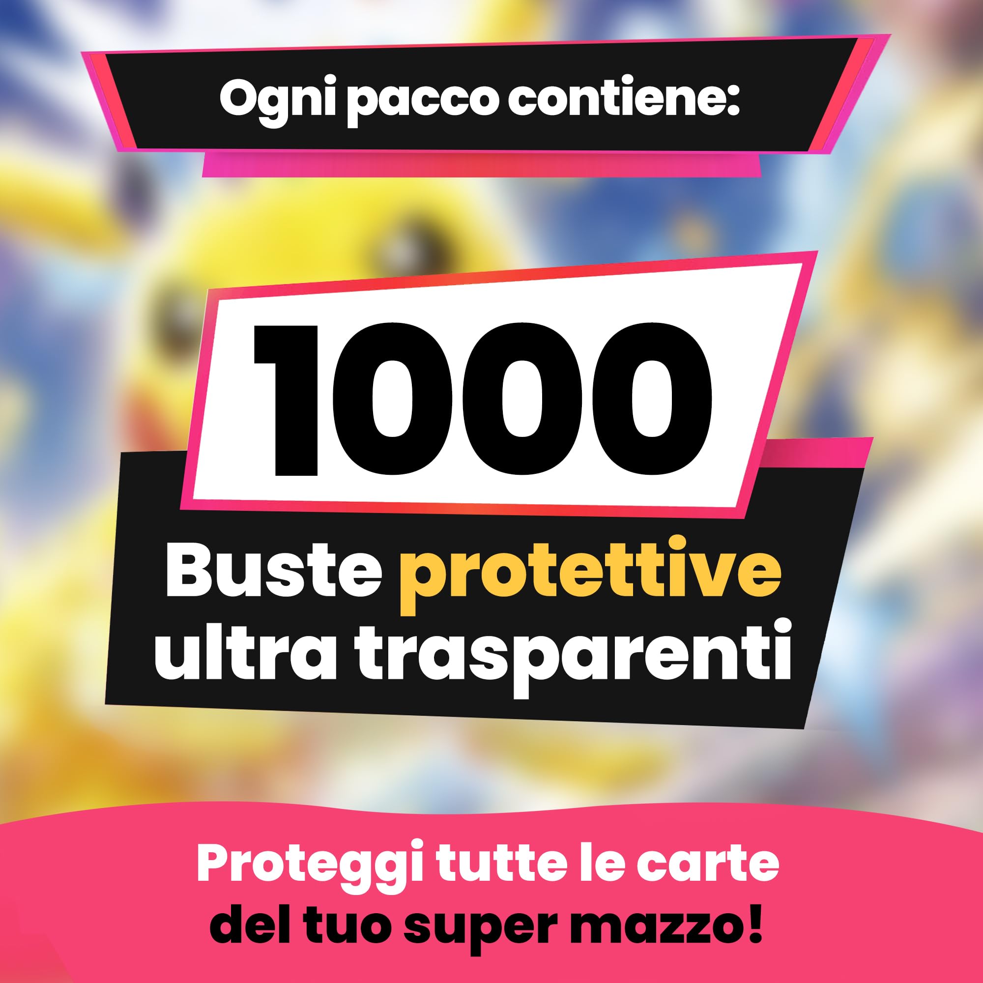 10 x 100 cartes Sleeves Perfect Size Sachets de protection 63,5 x 88 compatibles avec Pokemon et toutes les cartes à collectionner (1000 au total) (10)